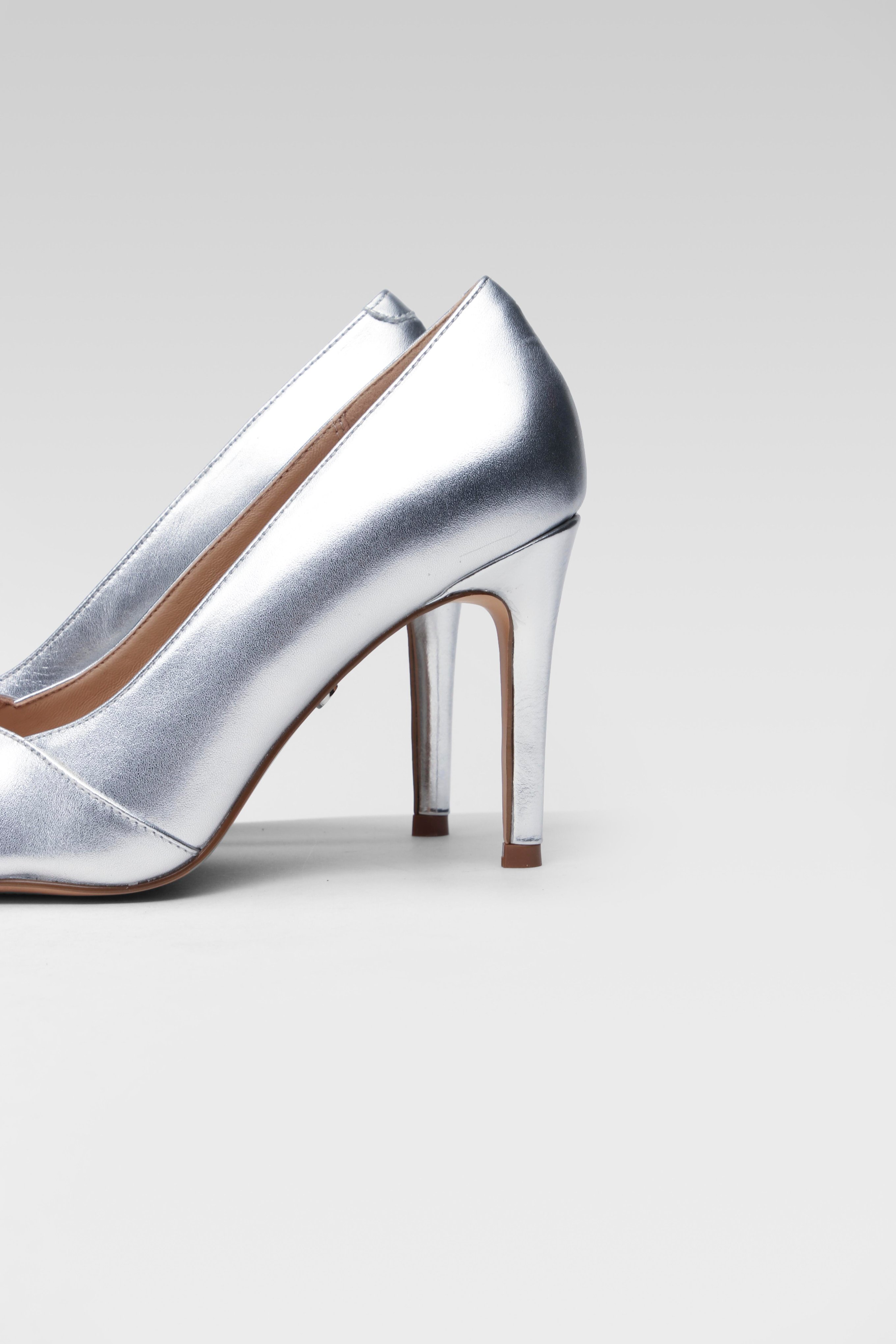 Pantofi stiletto ARGINTIU