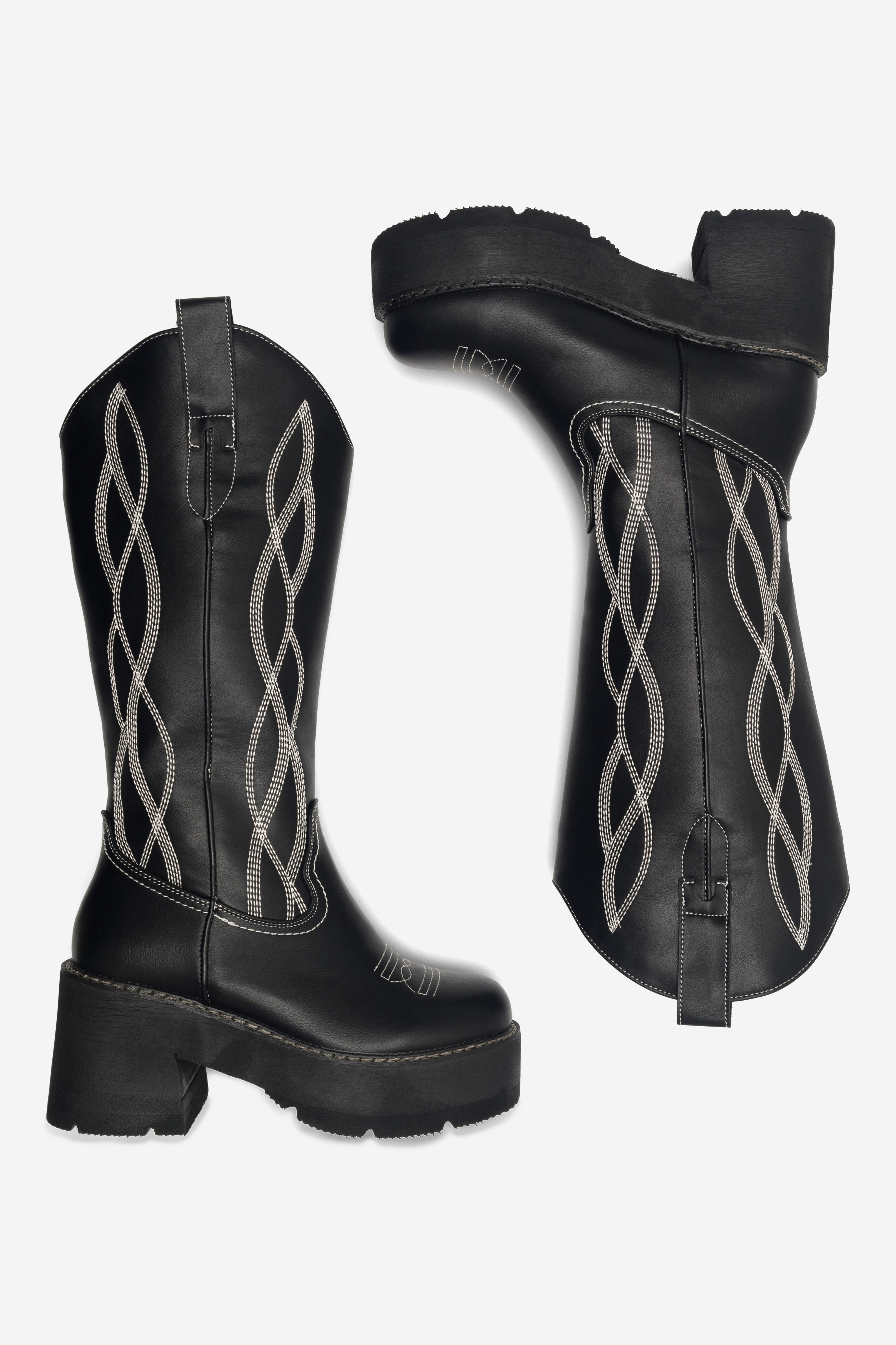 Kavbojski škornji Črna