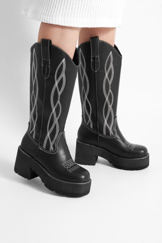 Kavbojski škornji Črna