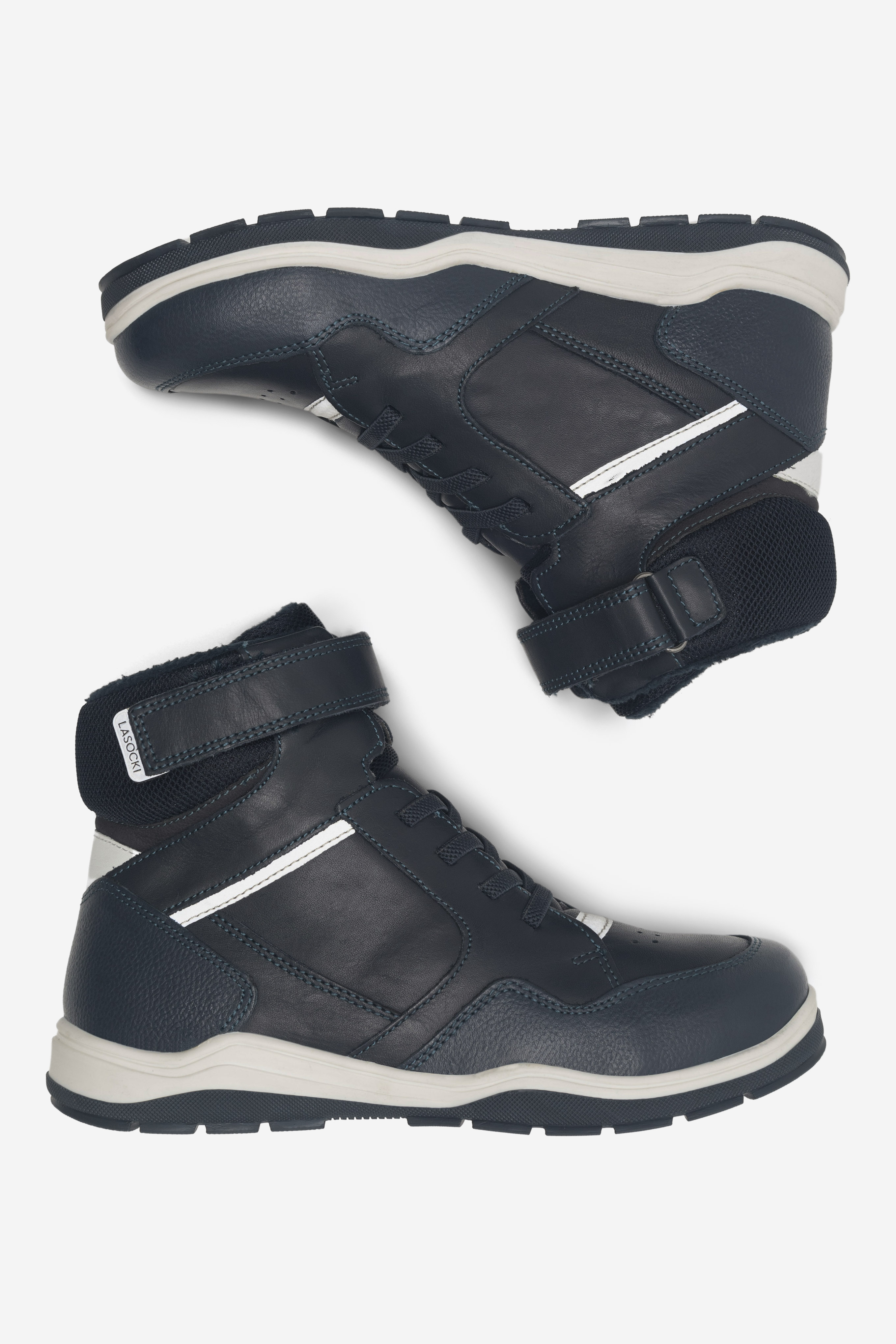 Šněrovací vyšší obuv TMAVĚ MODRÁ