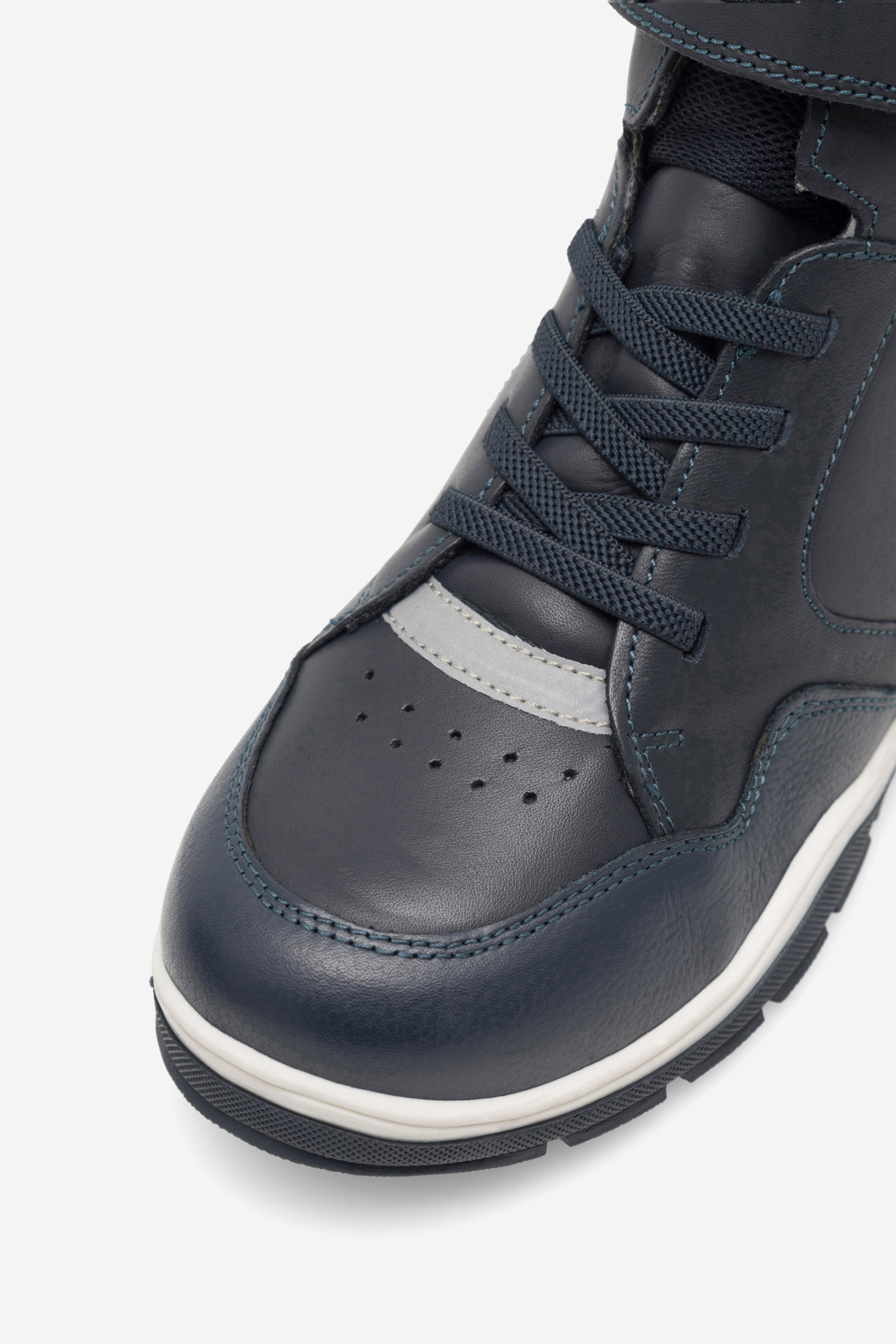 Šněrovací vyšší obuv TMAVĚ MODRÁ