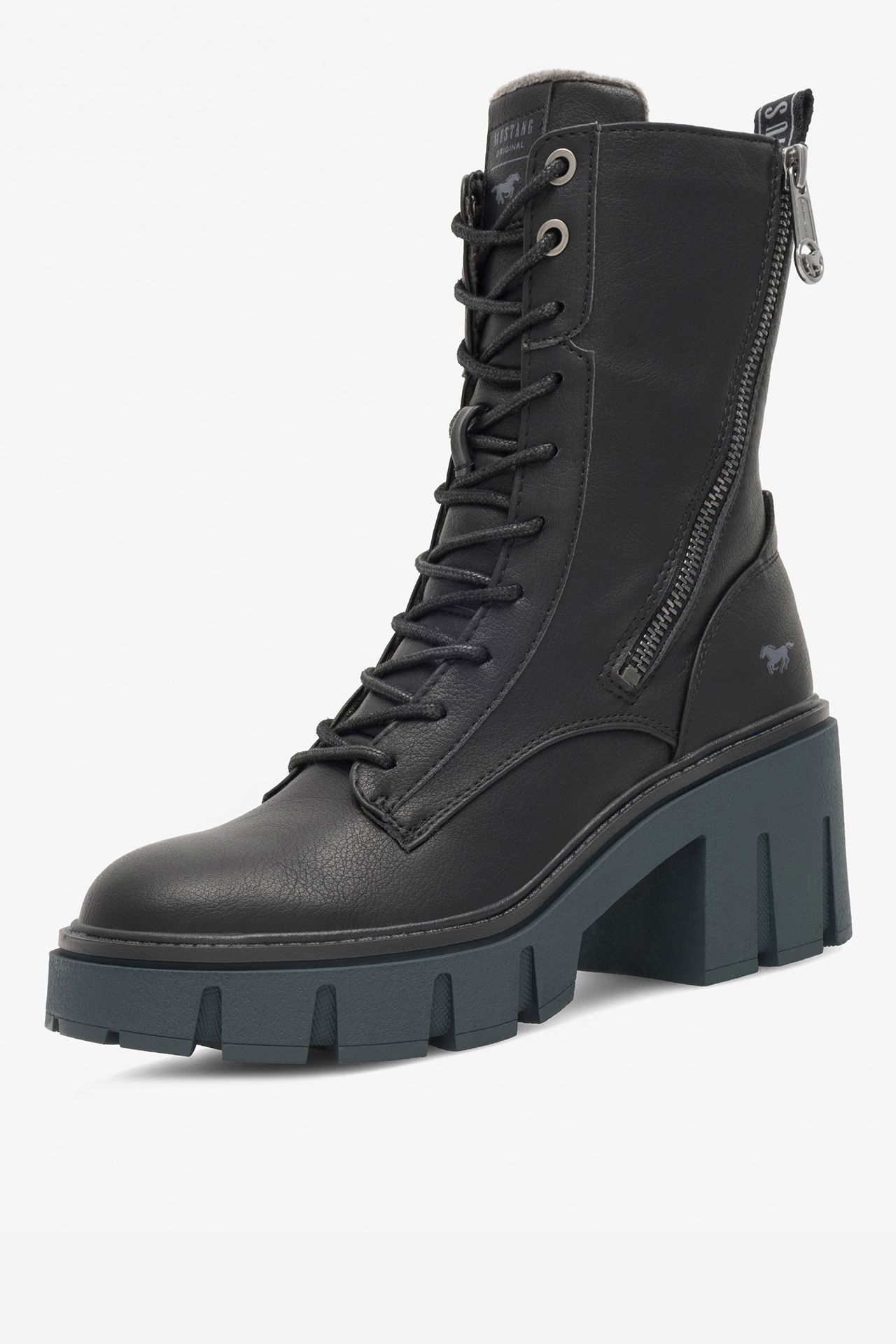 Šněrovací vyšší obuv ČERNÁ