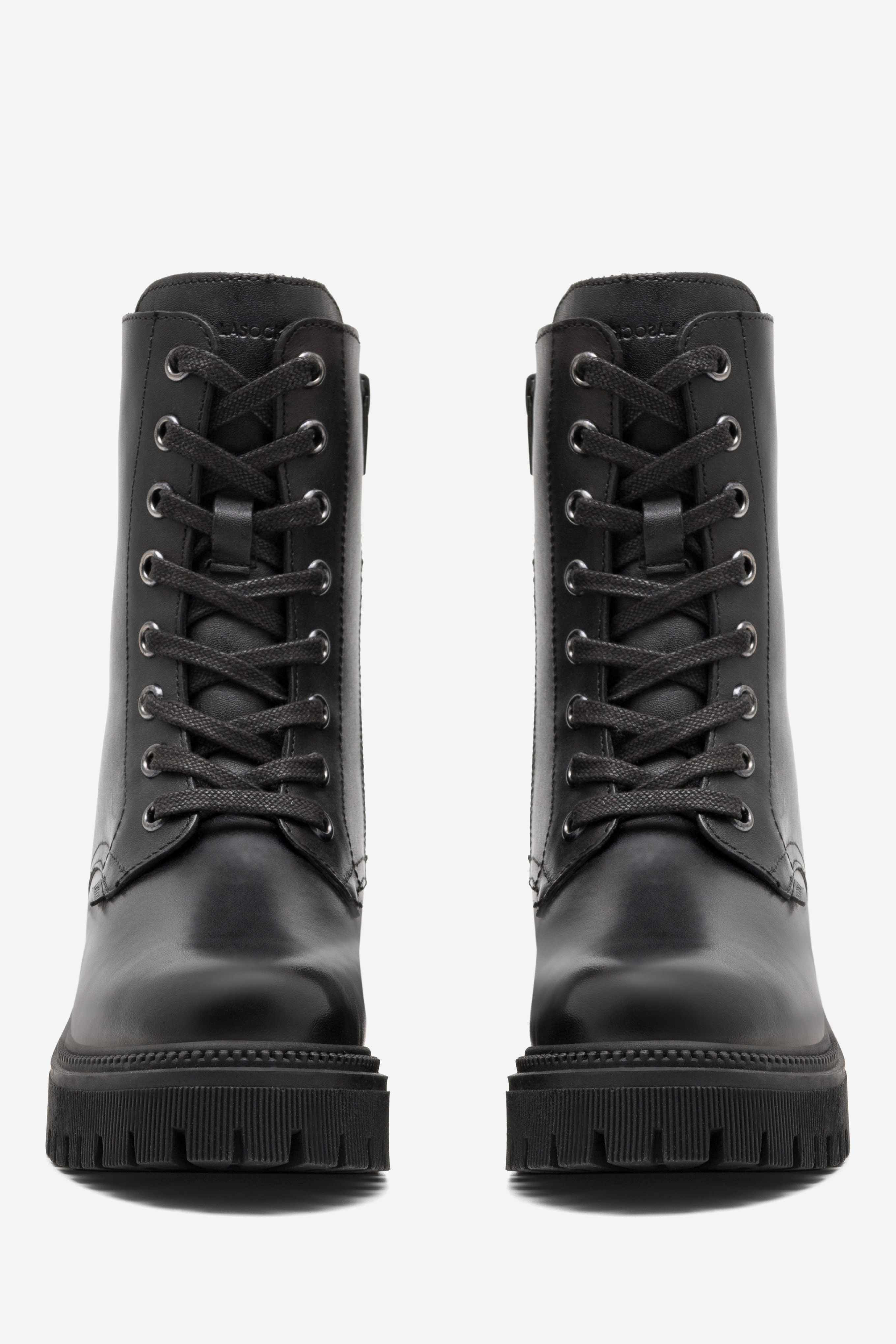 Šněrovací vyšší obuv ČERNÁ