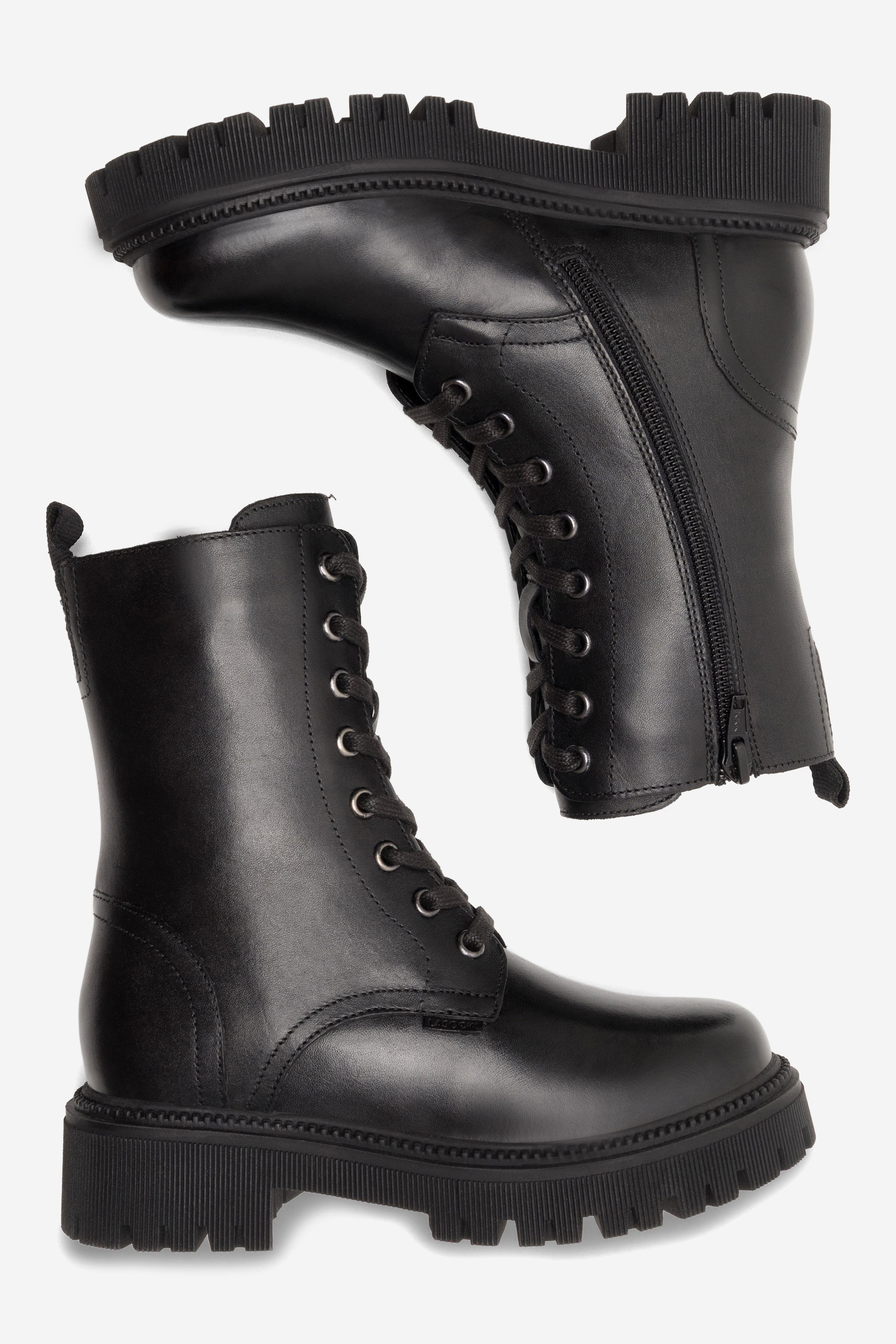 Šněrovací vyšší obuv ČERNÁ