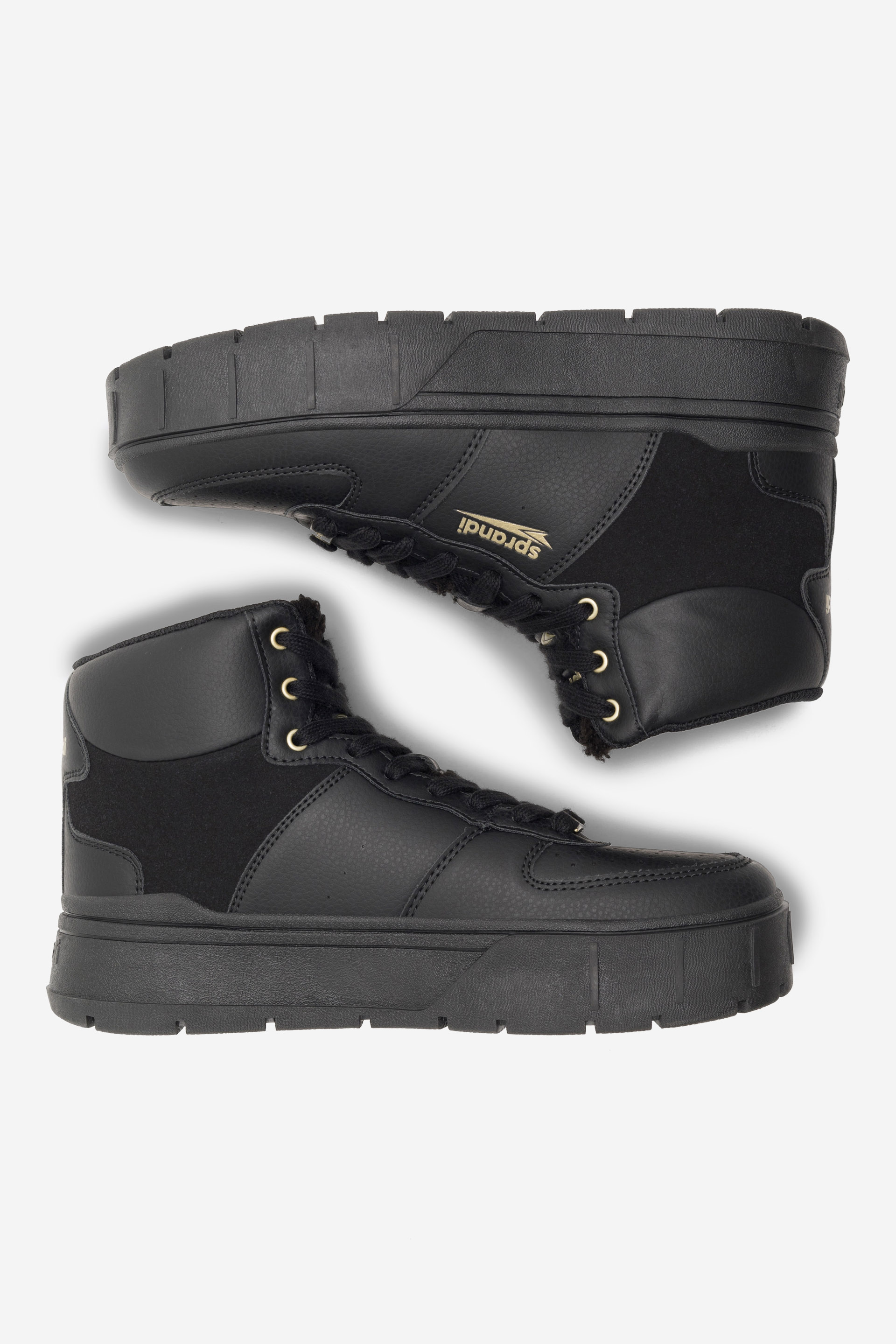 Šněrovací vyšší obuv ČERNÁ