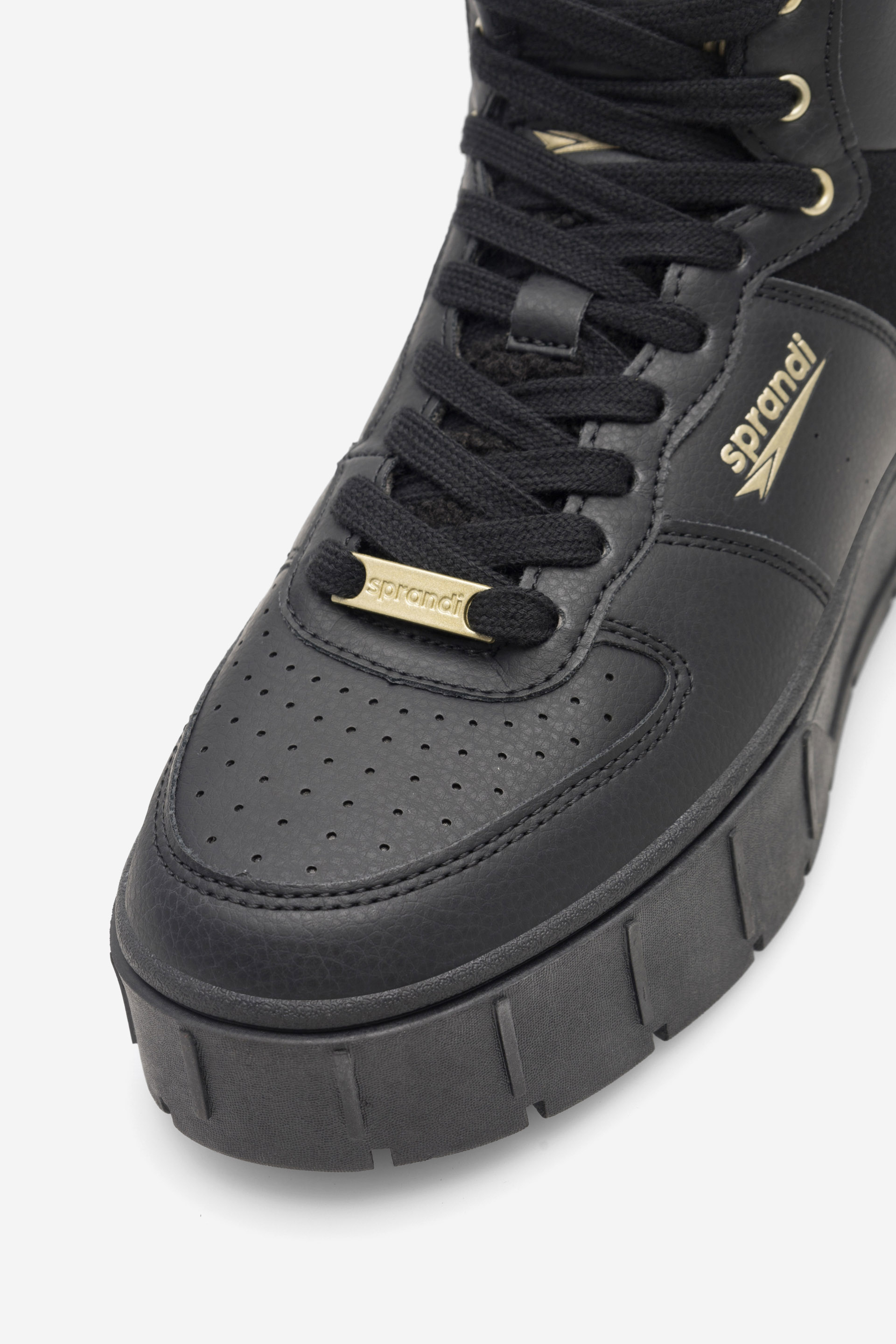 Šněrovací vyšší obuv ČERNÁ