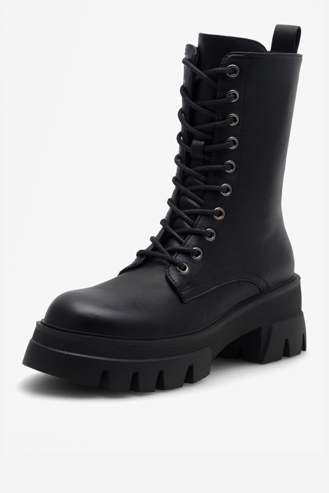 Šněrovací vyšší obuv ČERNÁ