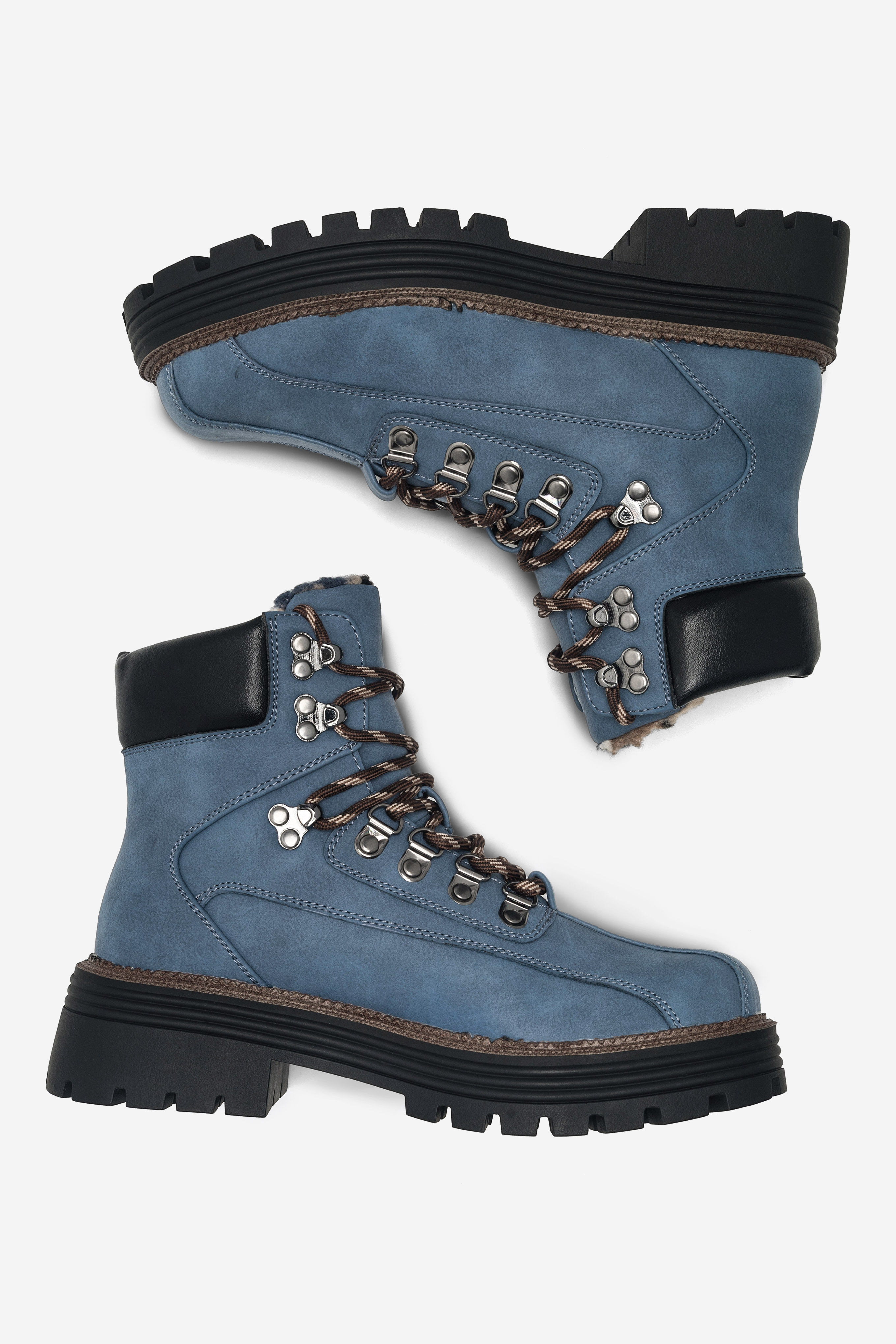 Šněrovací vyšší obuv BLANKYTNĚ MODRÁ