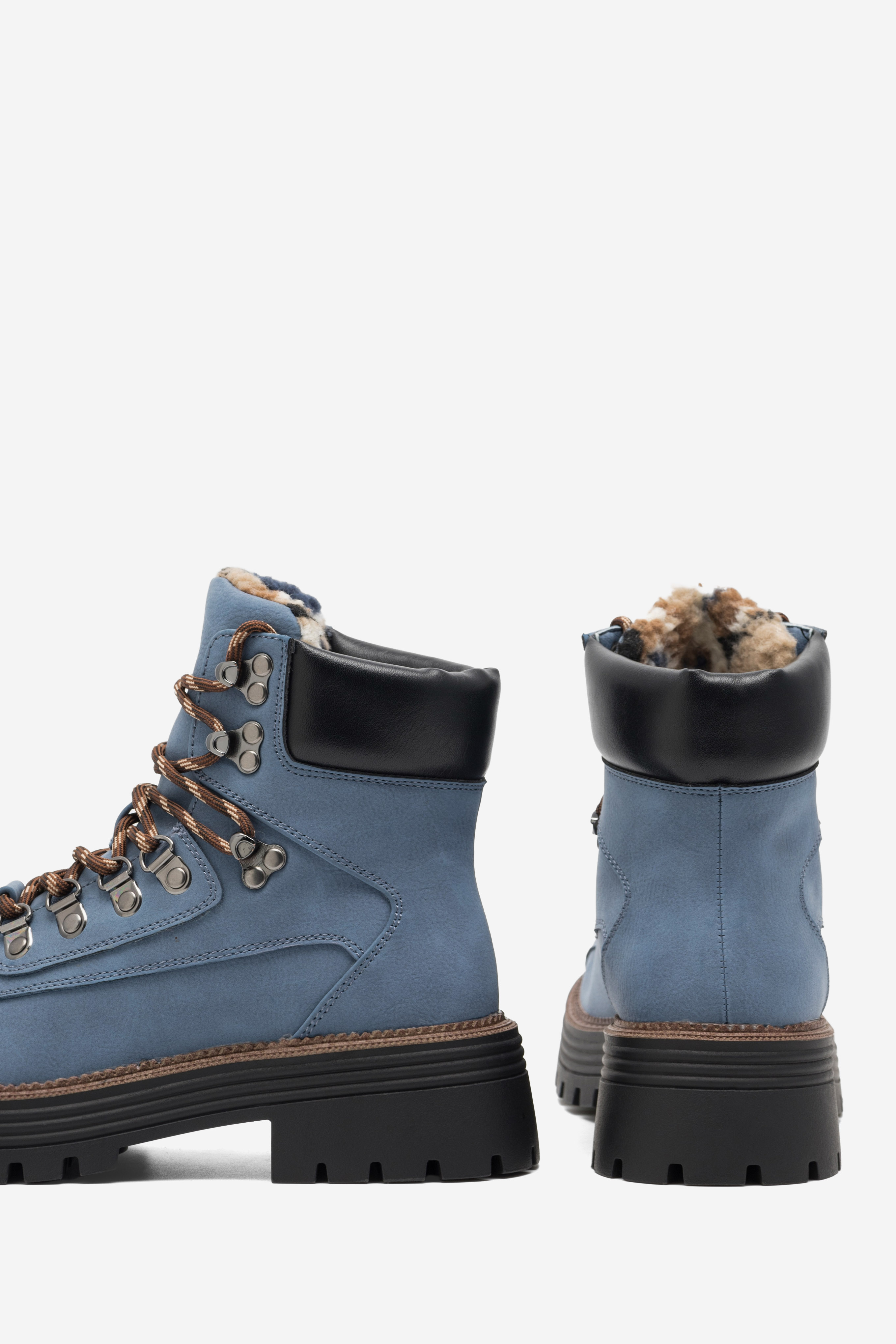 Šněrovací vyšší obuv BLANKYTNĚ MODRÁ