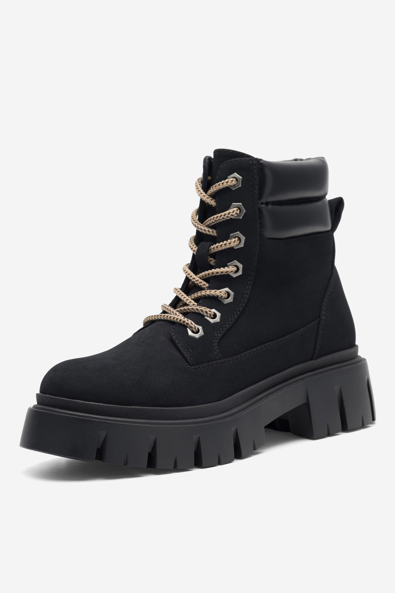 Šněrovací vyšší obuv ČERNÁ