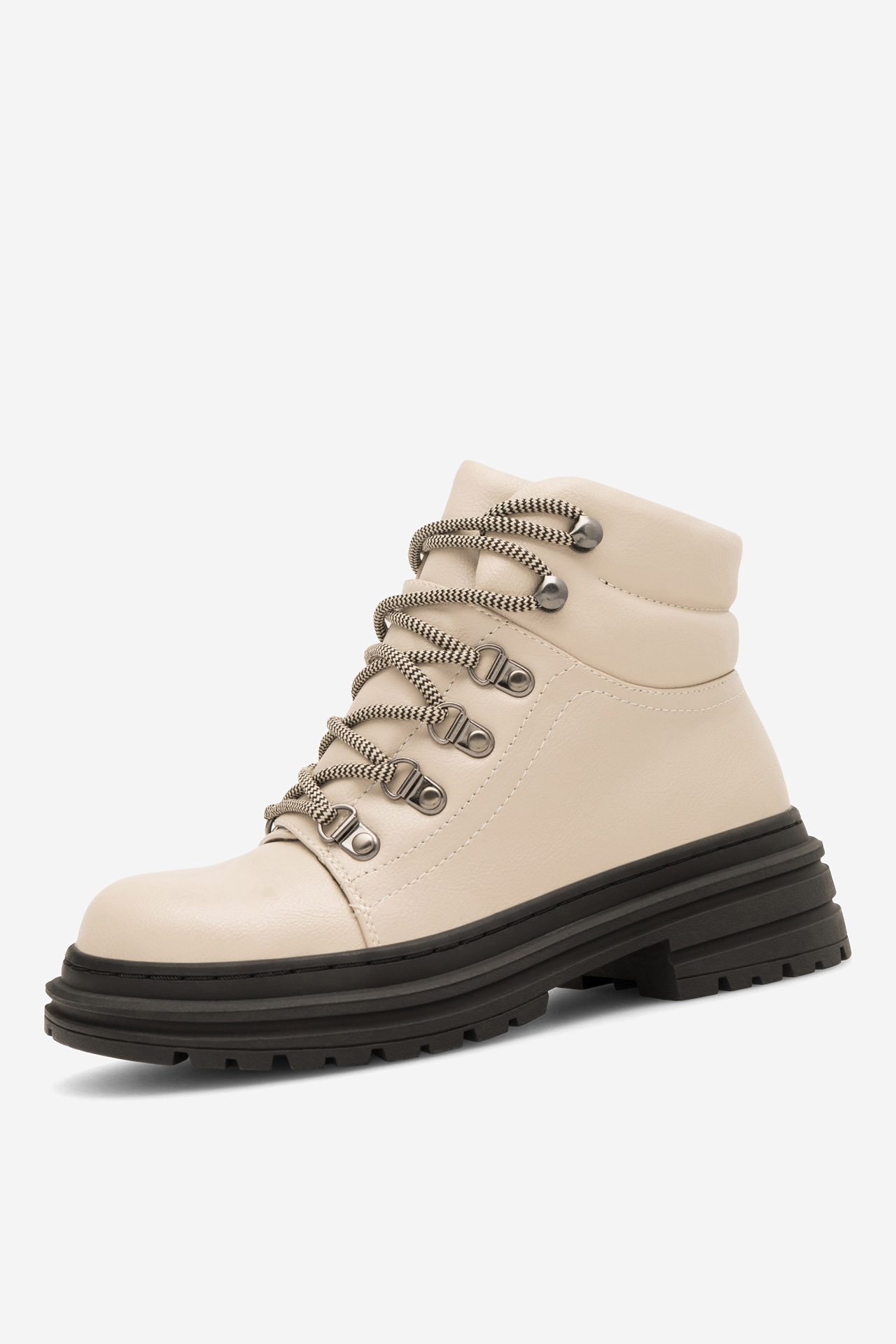 Šněrovací vyšší obuv BÉŽOVÁ