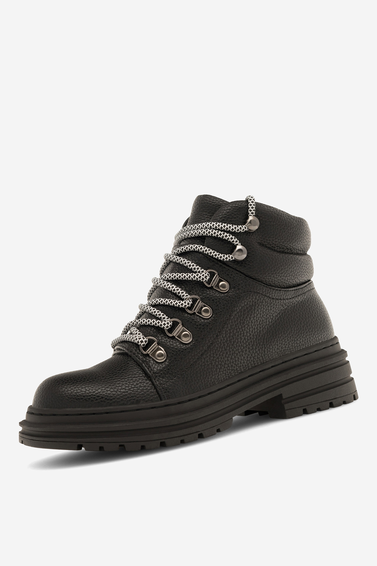 Šněrovací vyšší obuv ČERNÁ