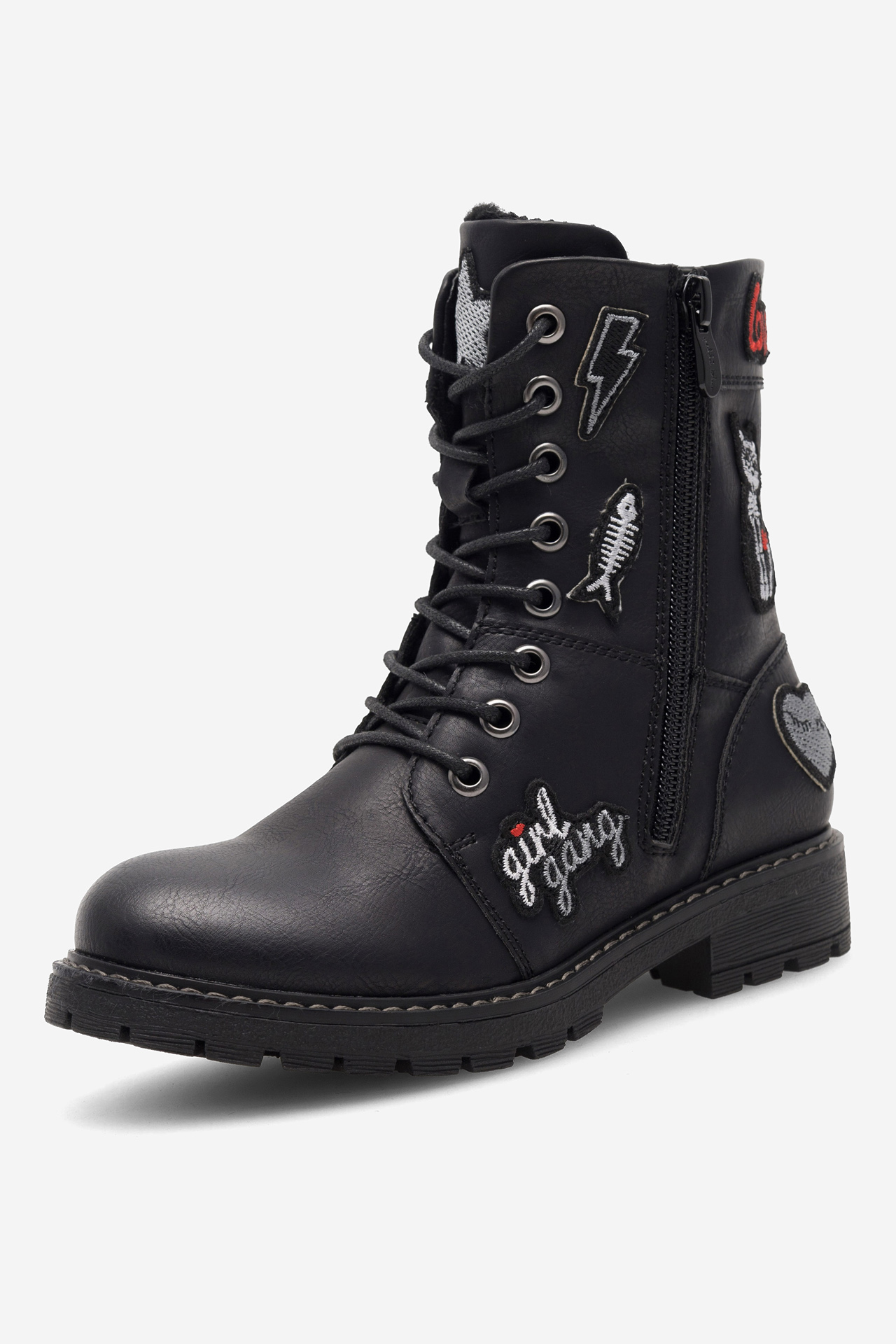 Gležnjarji z vezalkami Črna