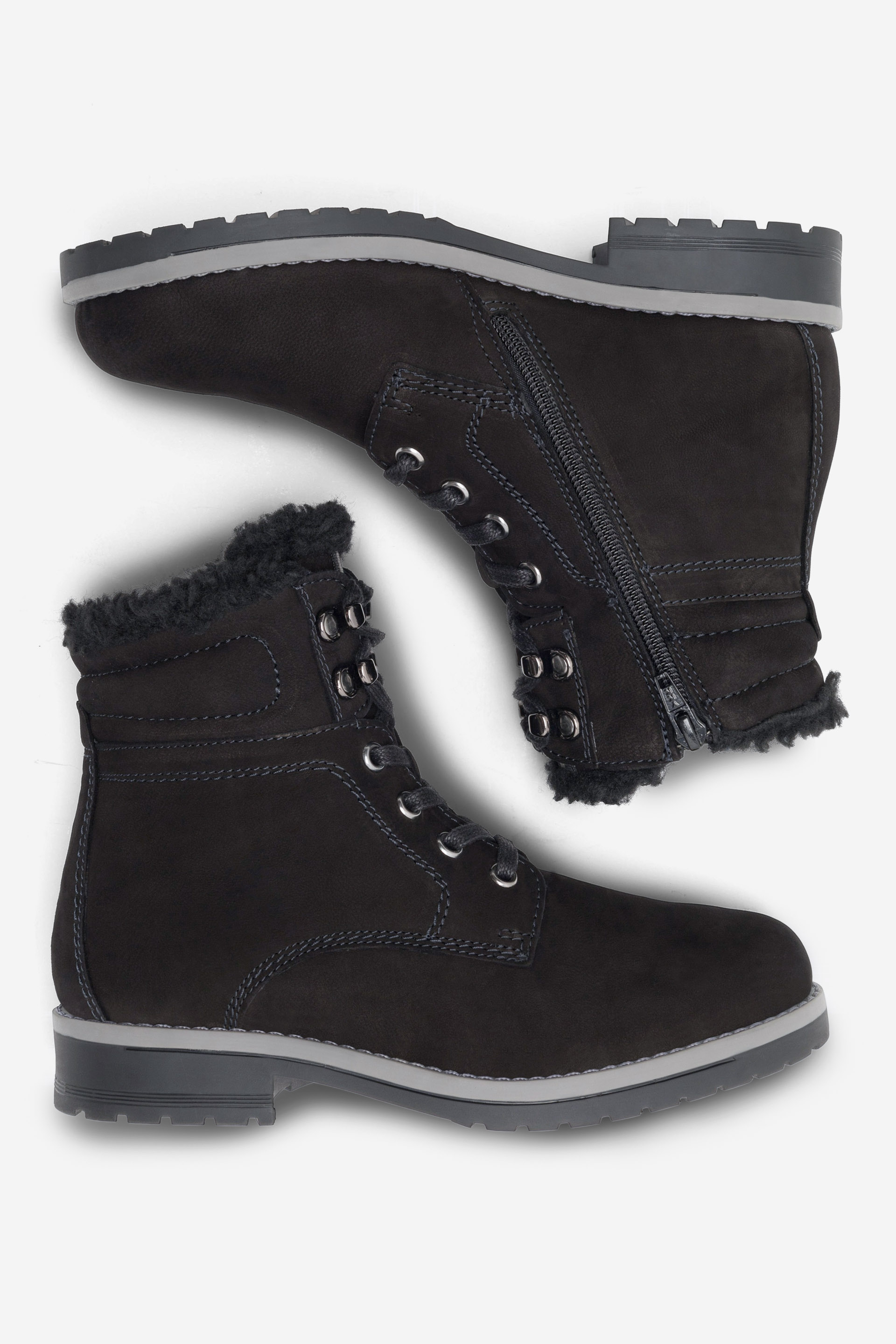 Šněrovací vyšší obuv ČERNÁ