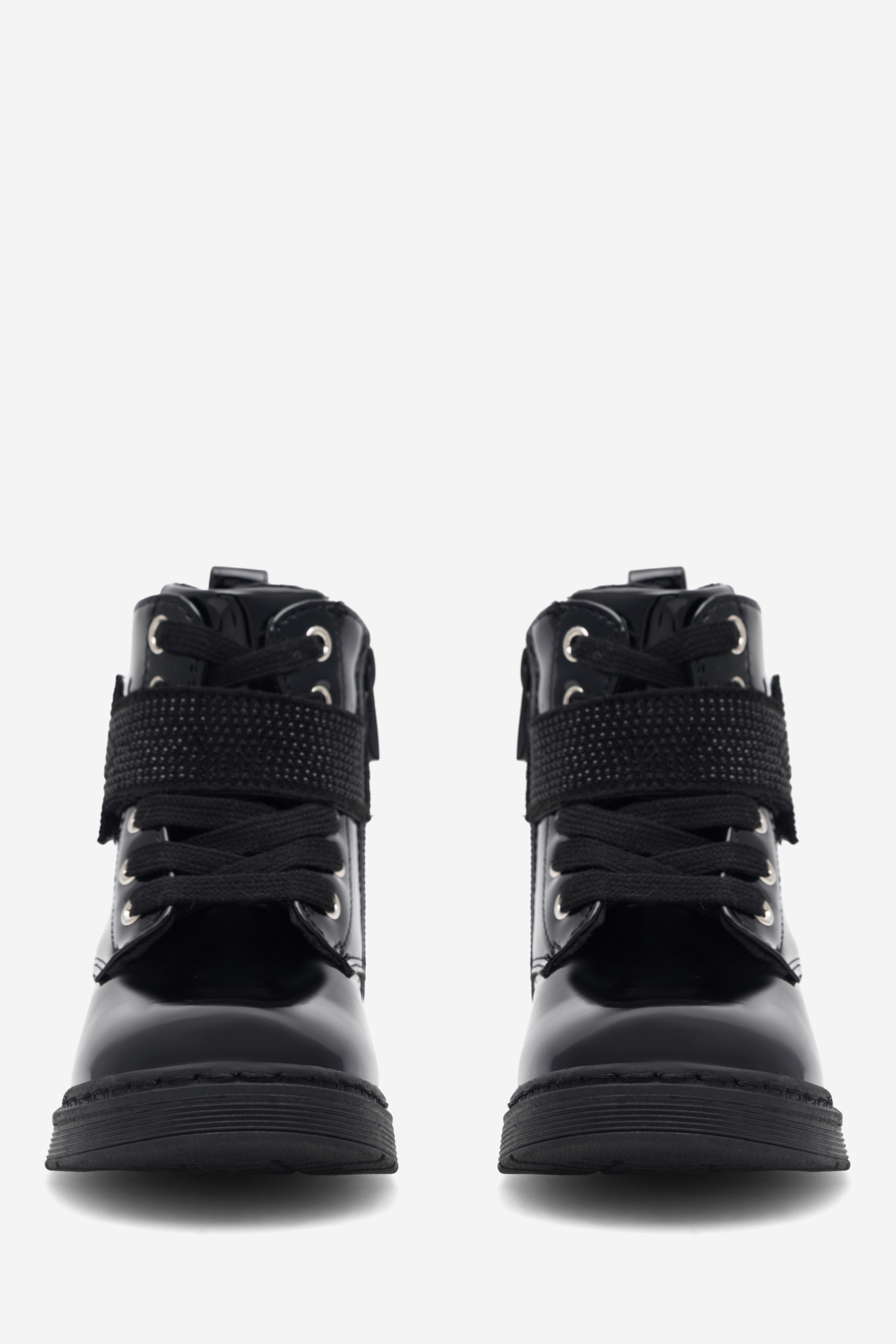 Gležnjarji z vezalkami Črna