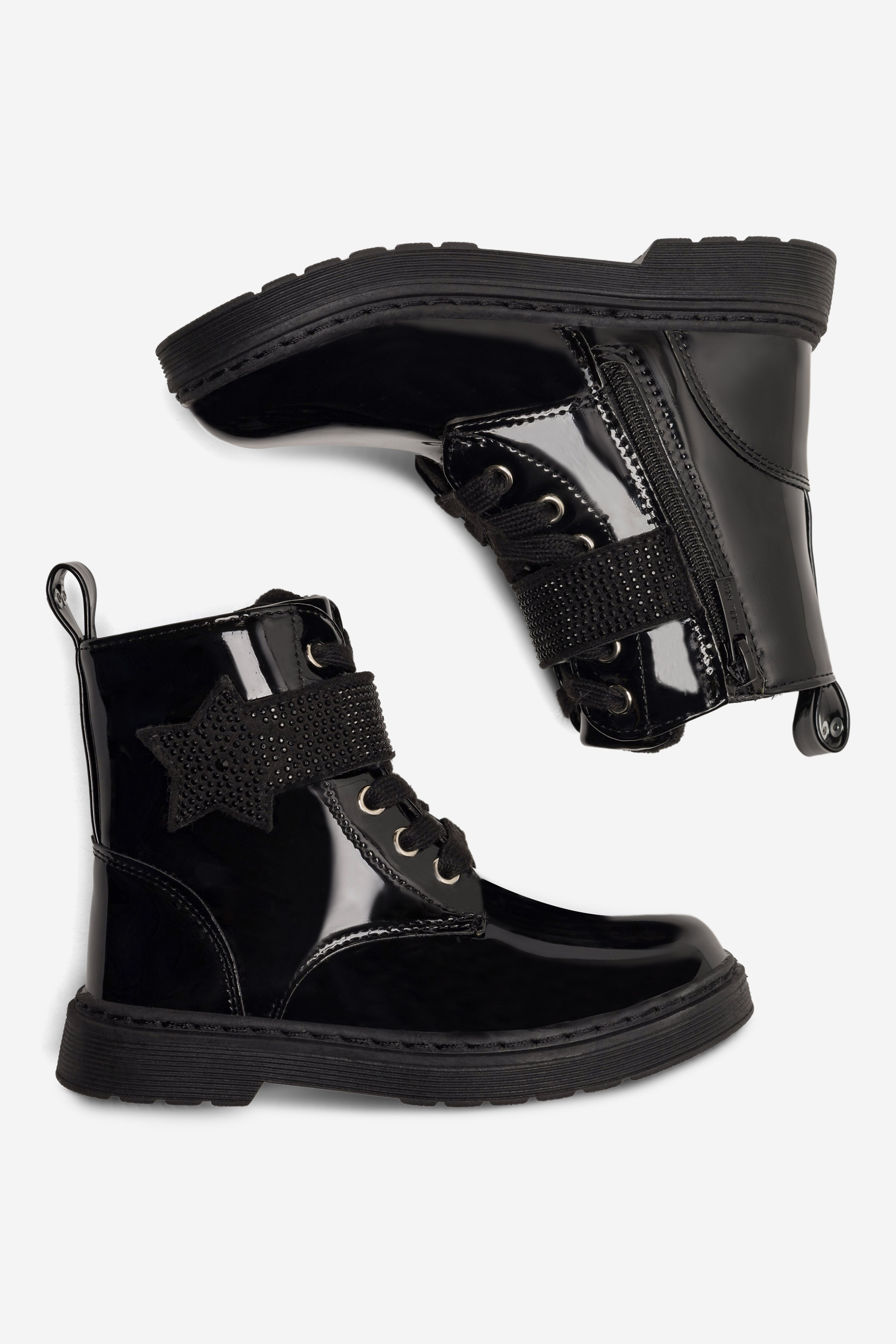 Gležnjarji z vezalkami Črna