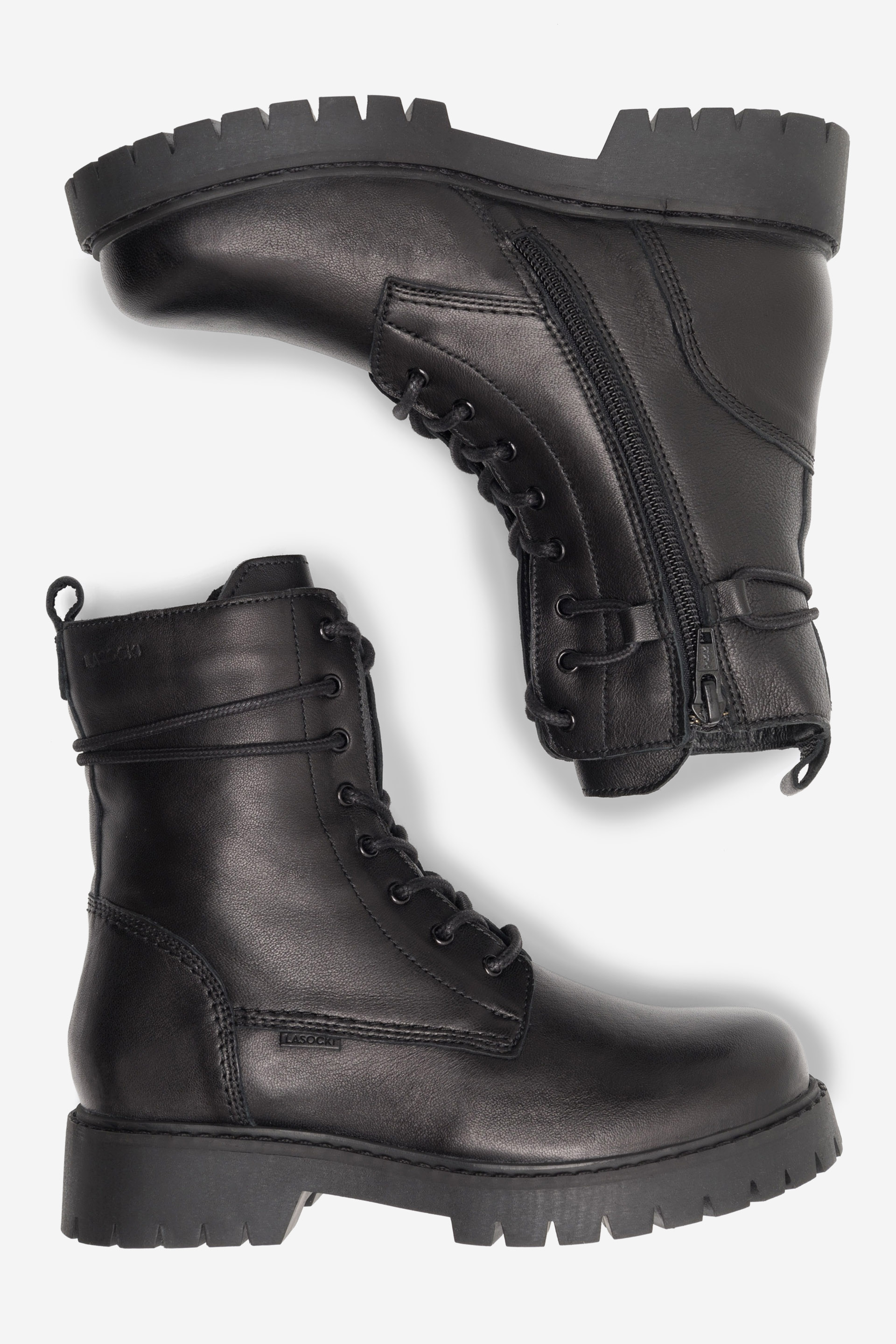 Šněrovací vyšší obuv ČERNÁ