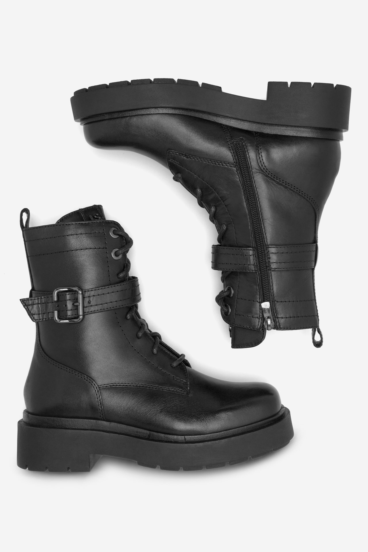 Šněrovací vyšší obuv ČERNÁ