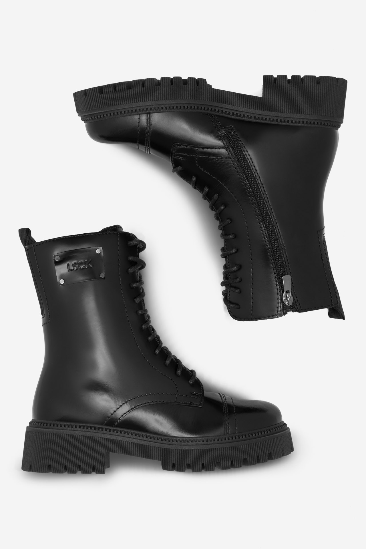 Šněrovací vyšší obuv ČERNÁ