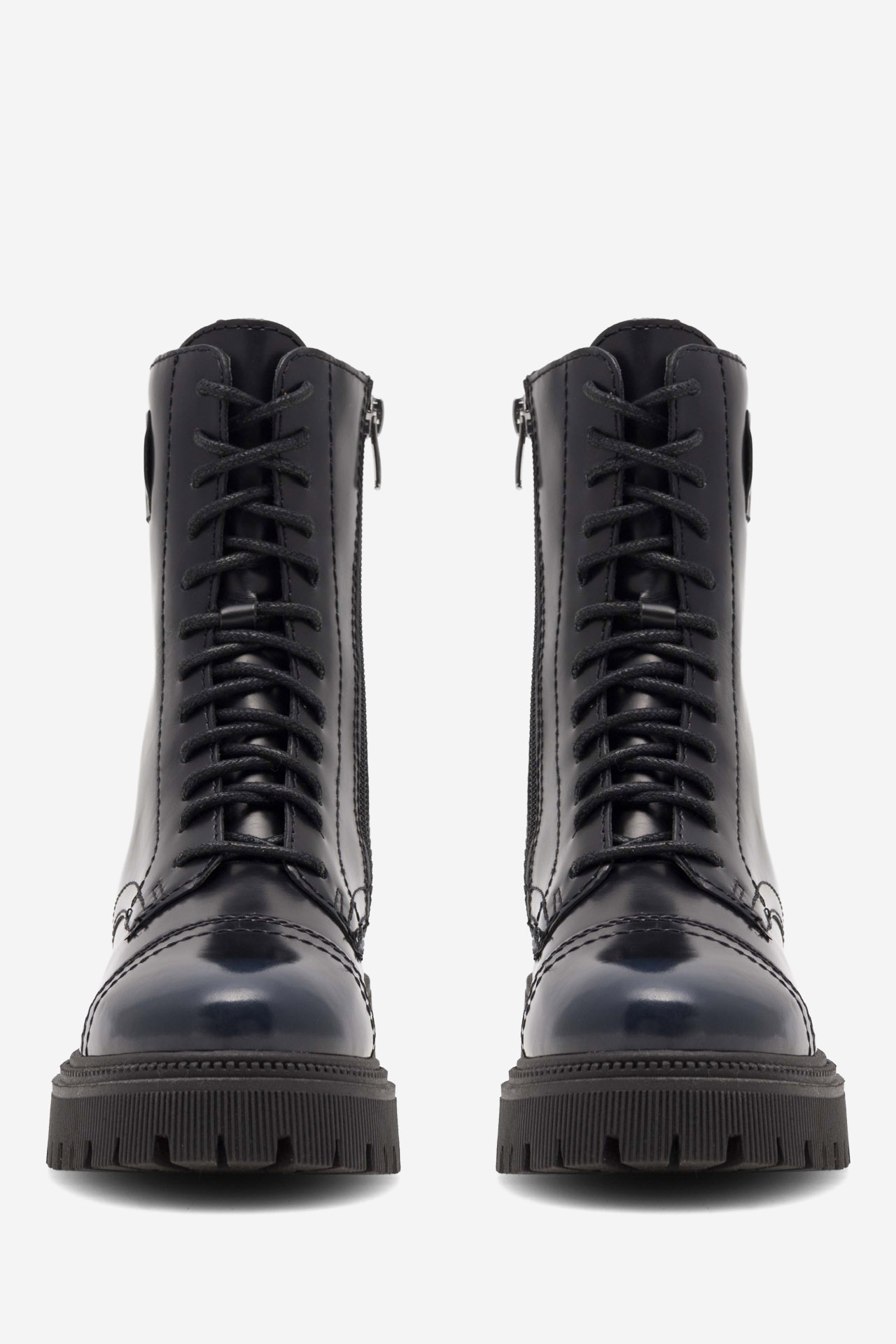 Šněrovací vyšší obuv TMAVĚ MODRÁ