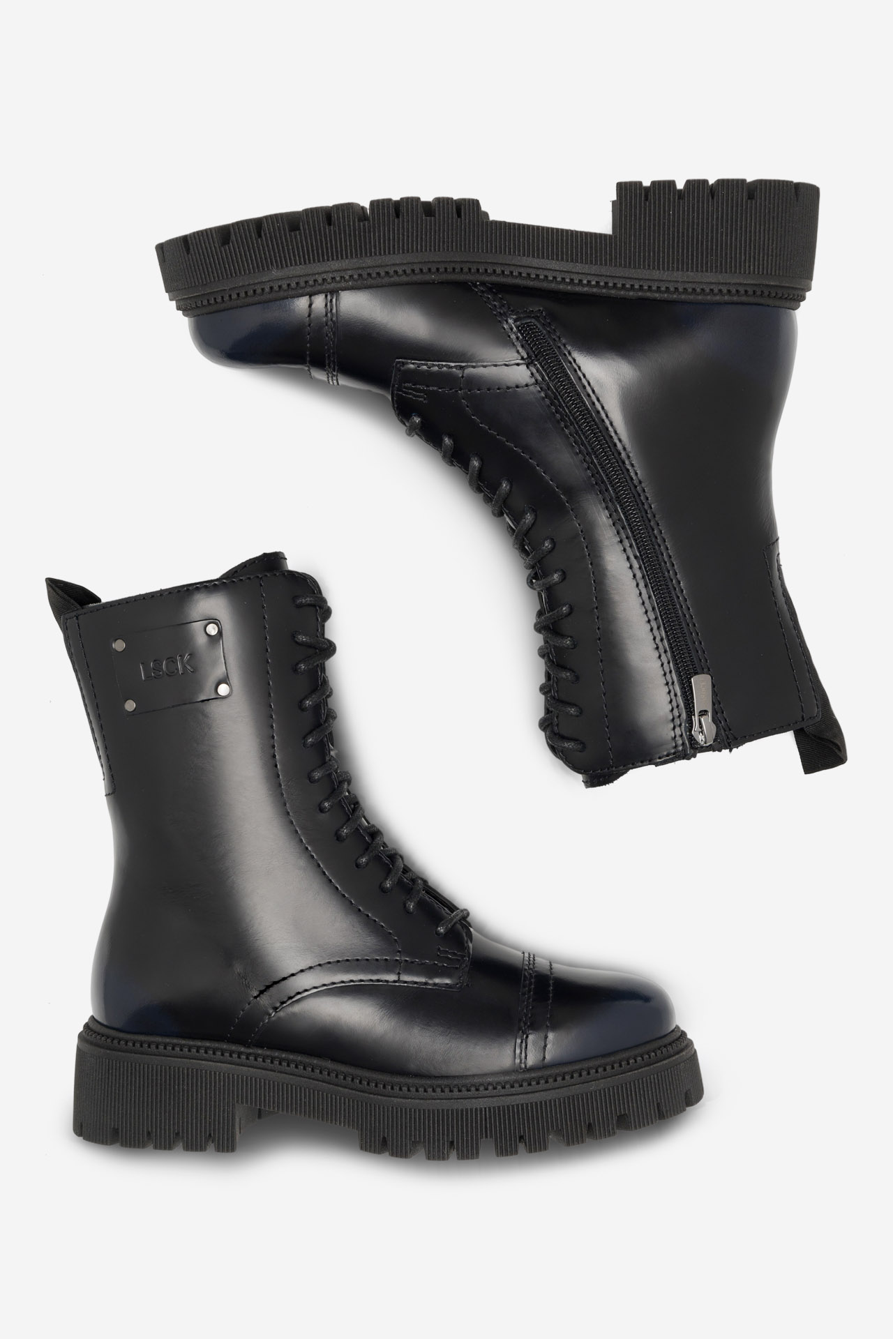 Šněrovací vyšší obuv TMAVĚ MODRÁ