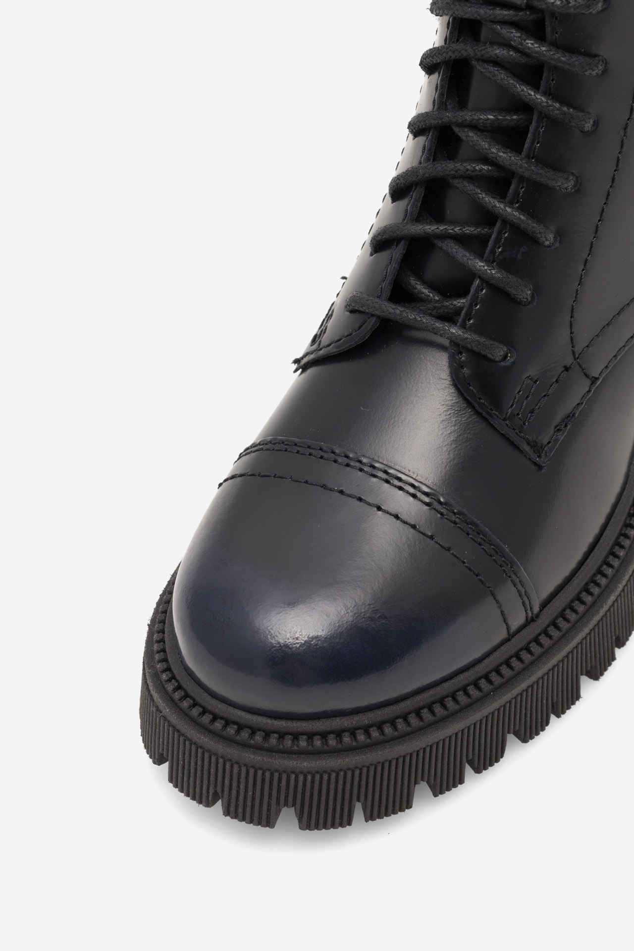 Šněrovací vyšší obuv TMAVĚ MODRÁ