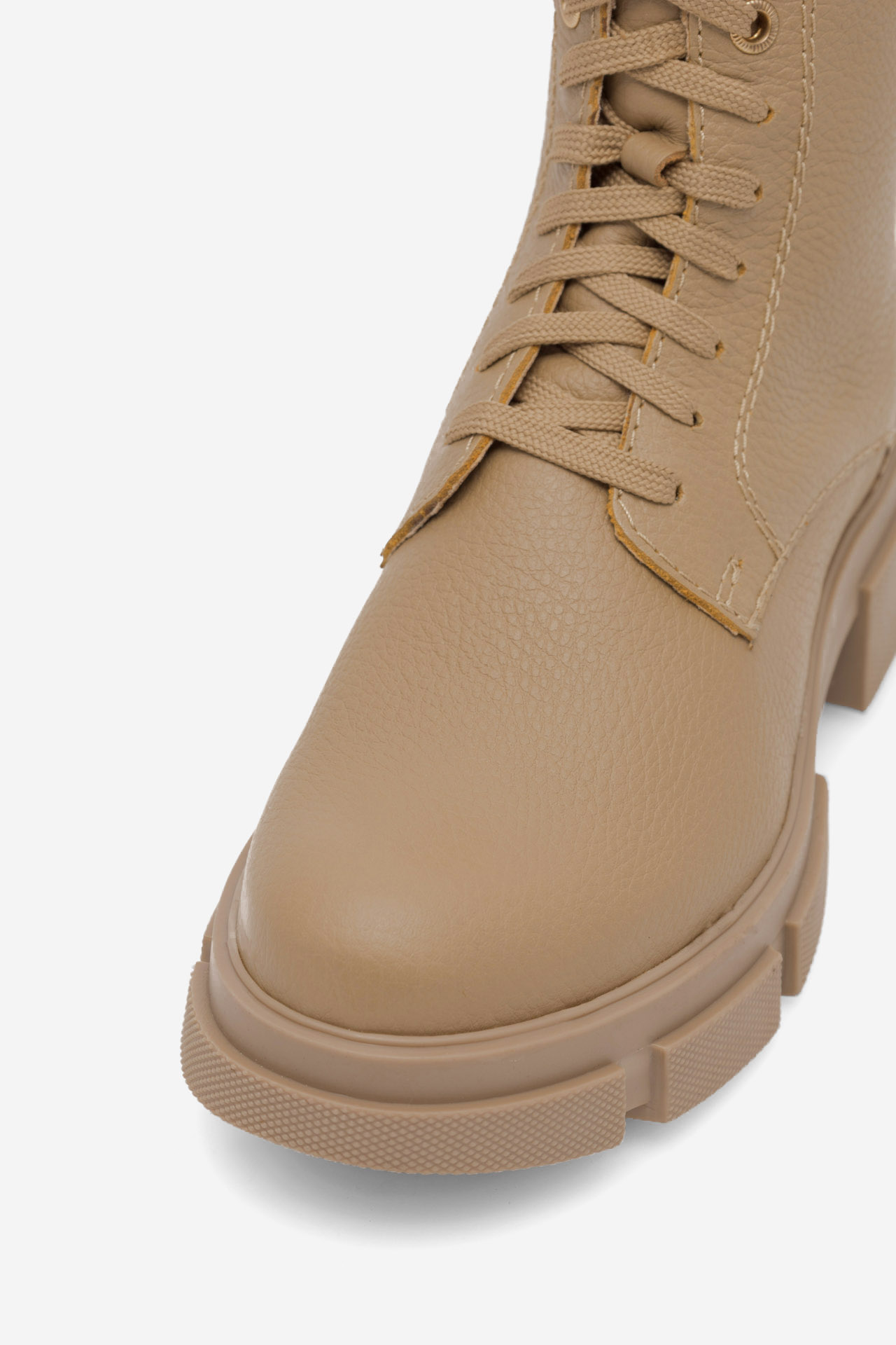 Šněrovací vyšší obuv TMAVĚ BÉŽOVÁ