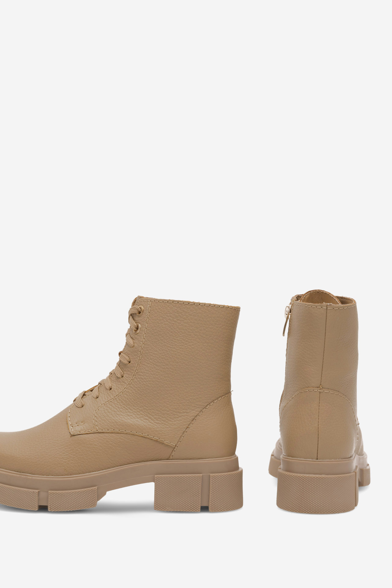 Šněrovací vyšší obuv TMAVĚ BÉŽOVÁ