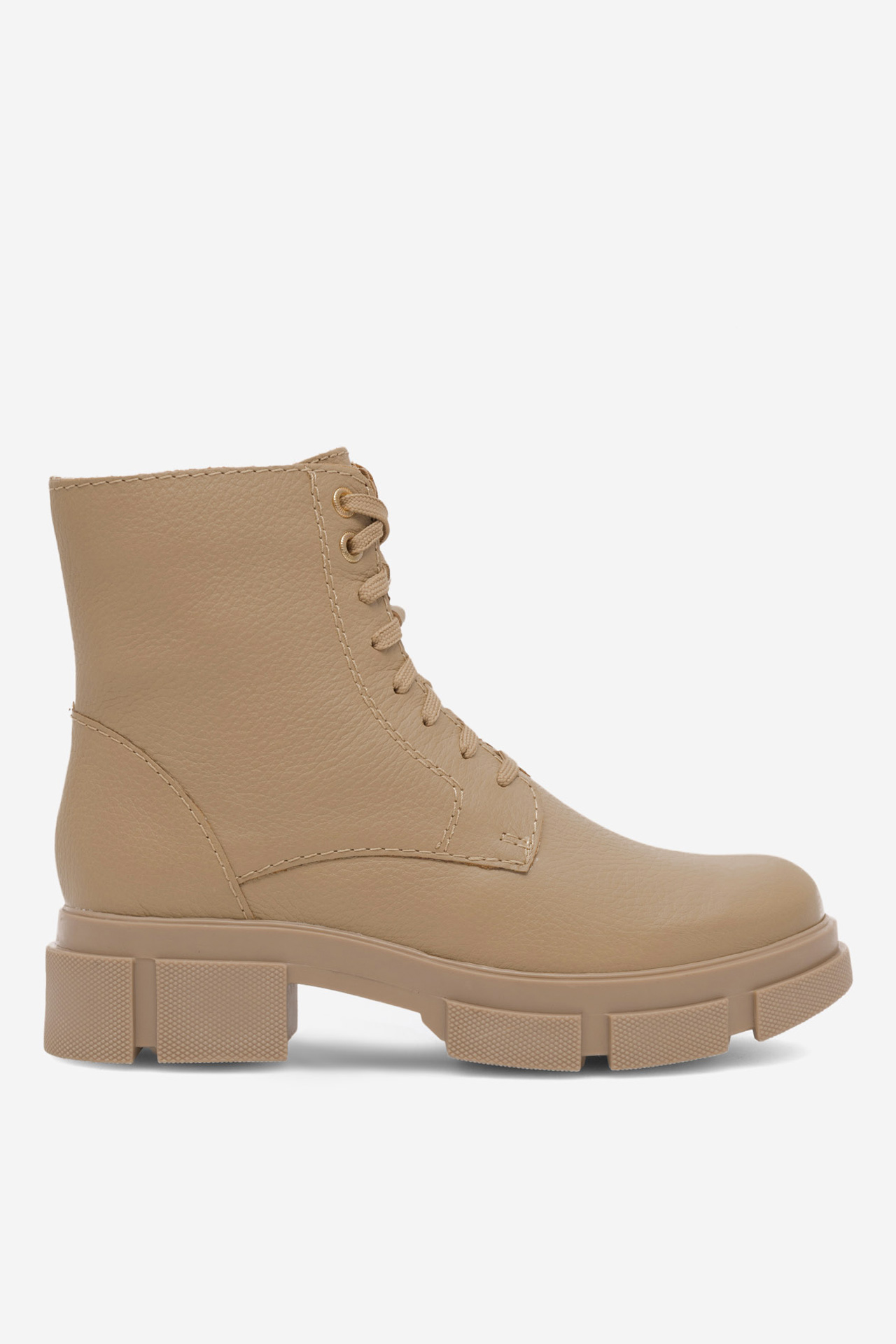 Šněrovací vyšší obuv TMAVĚ BÉŽOVÁ