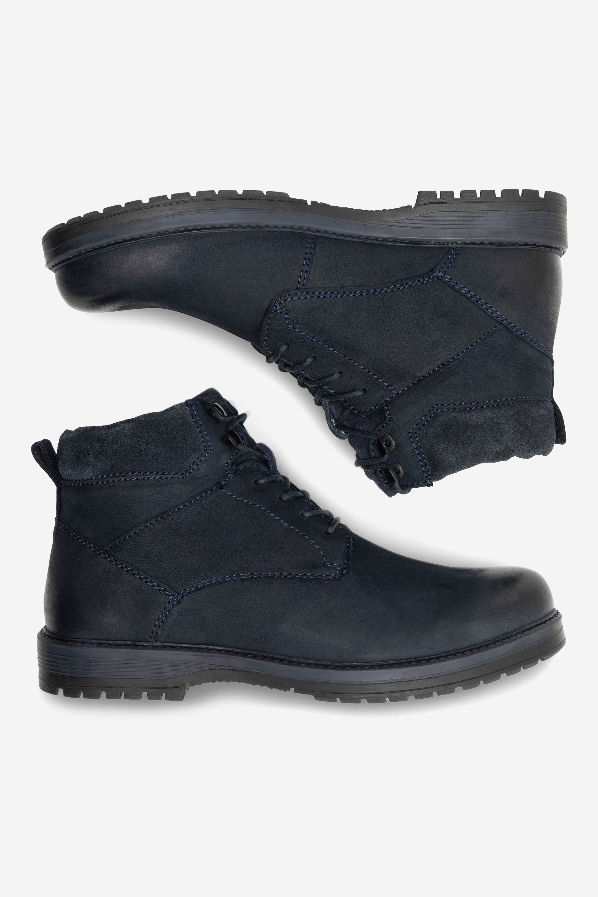 Šněrovací vyšší obuv TMAVĚ MODRÁ