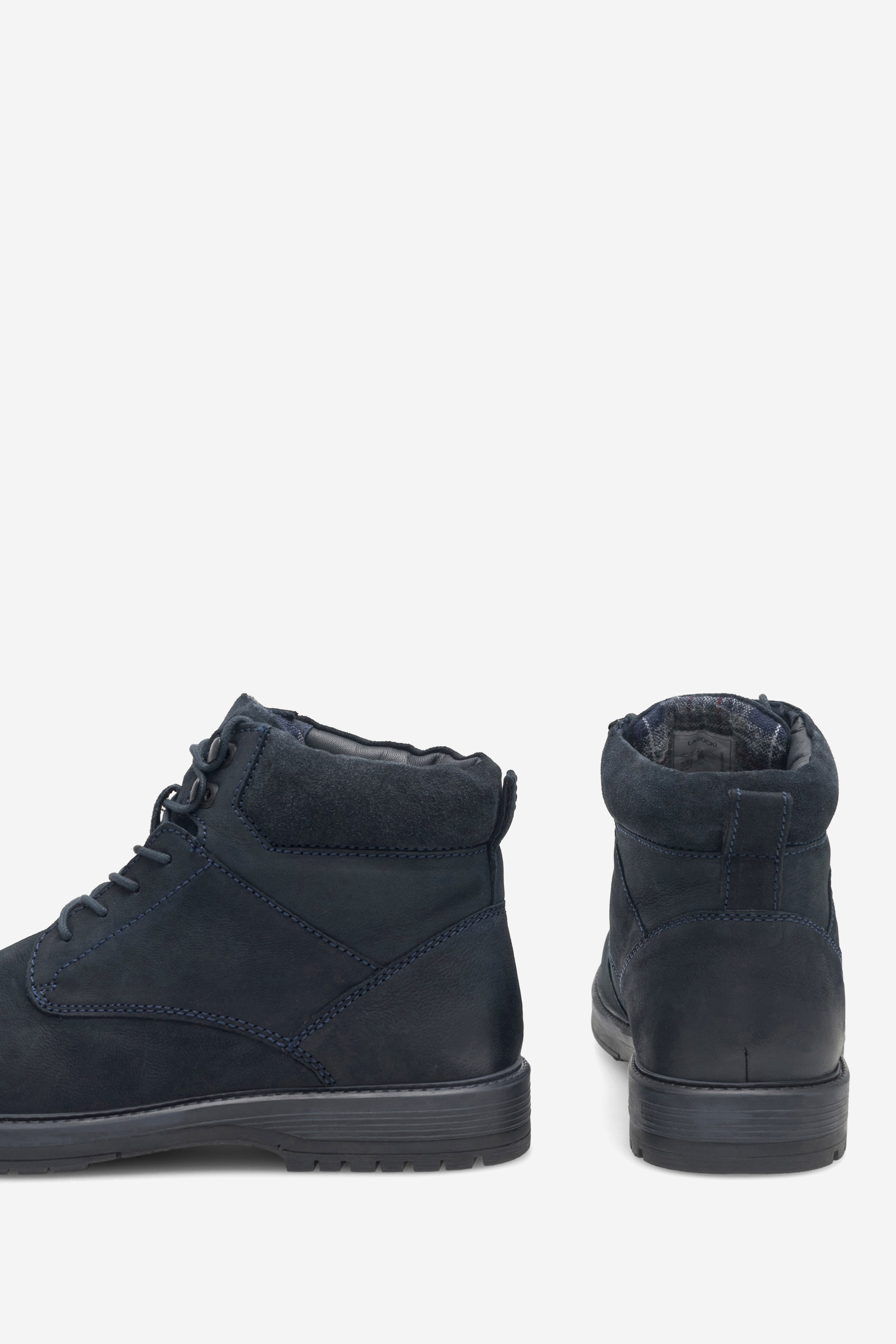 Šněrovací vyšší obuv TMAVĚ MODRÁ