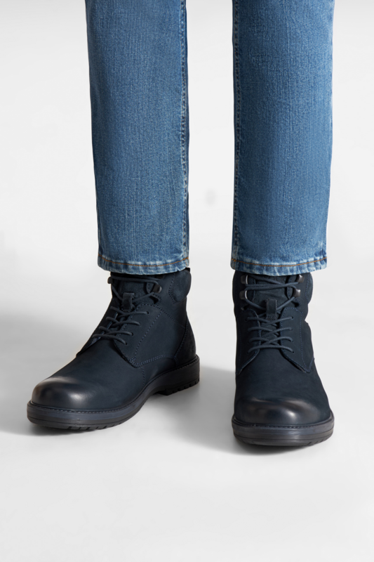 Šněrovací vyšší obuv TMAVĚ MODRÁ