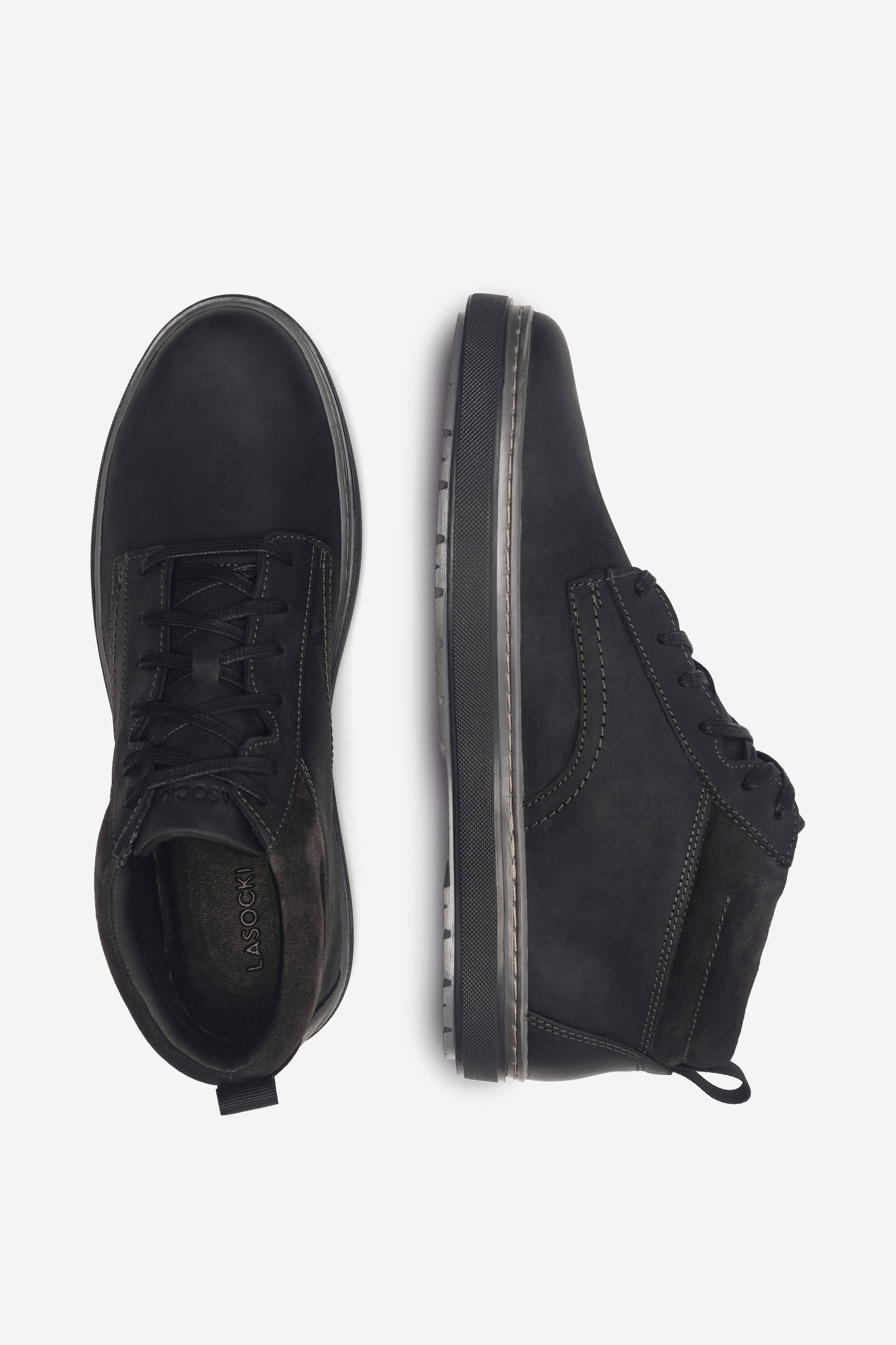 Šněrovací vyšší obuv ČERNÁ