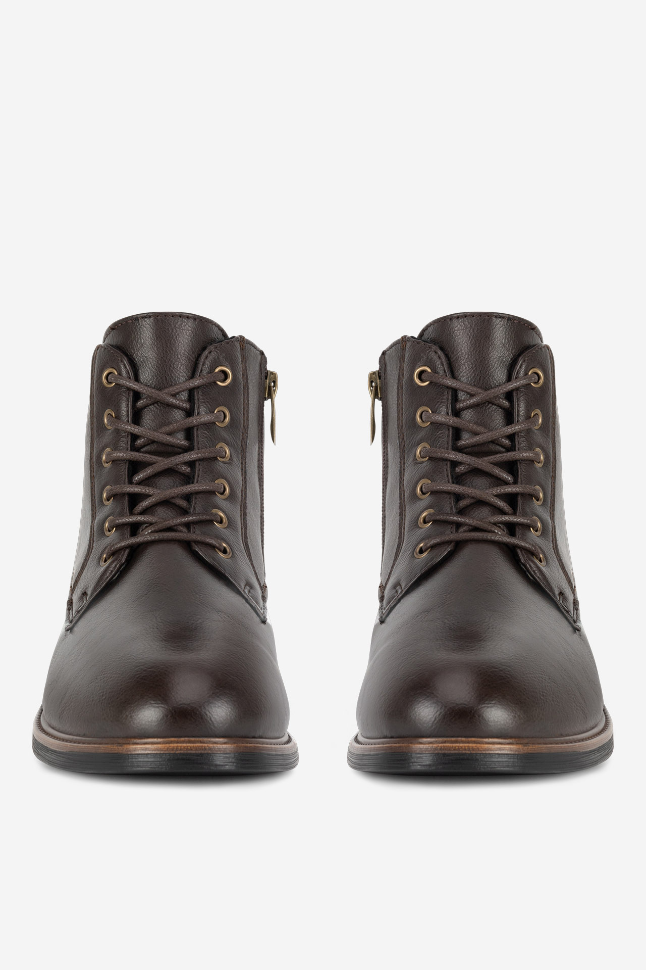 Šněrovací vyšší obuv HNĚDÁ