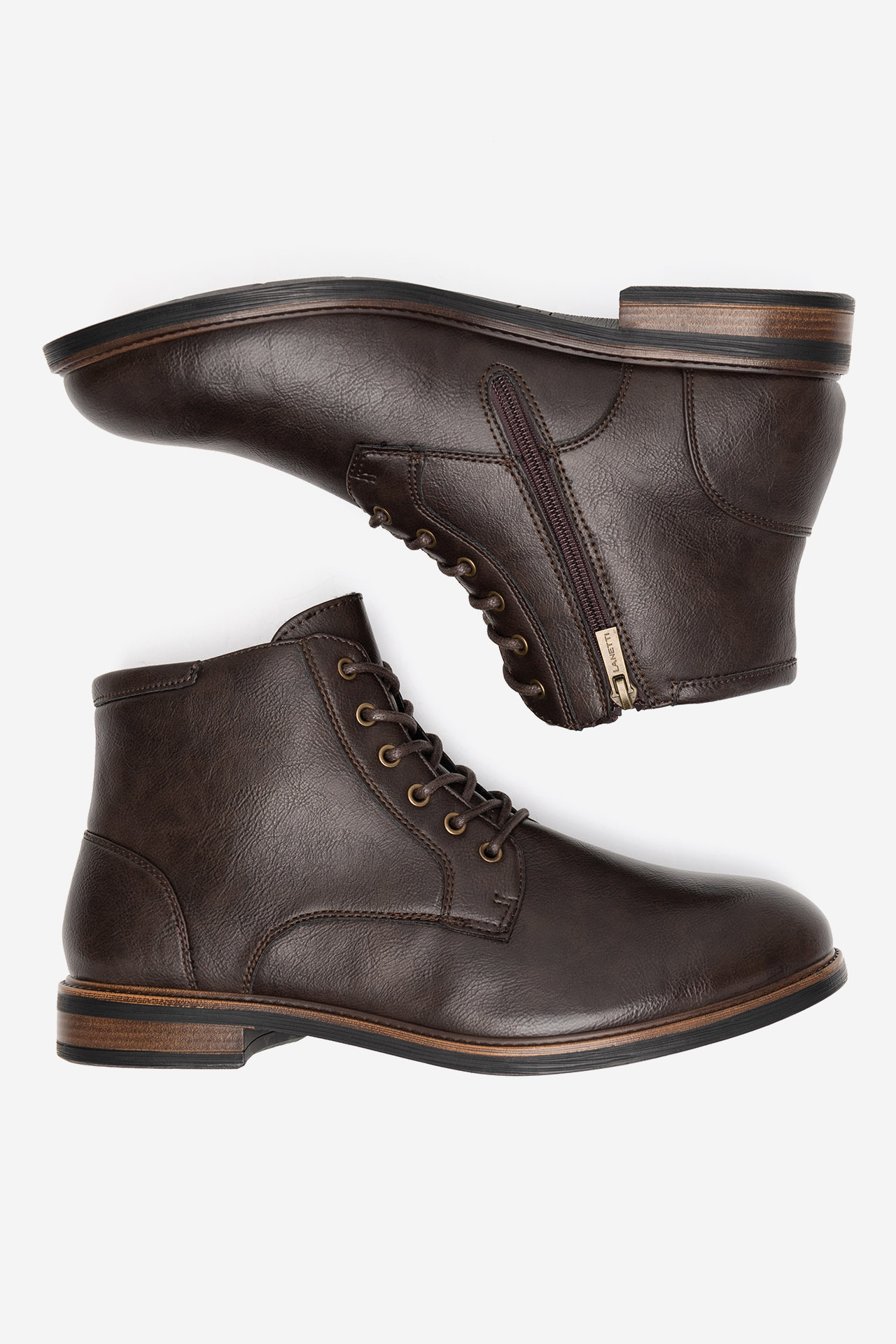 Šněrovací vyšší obuv HNĚDÁ