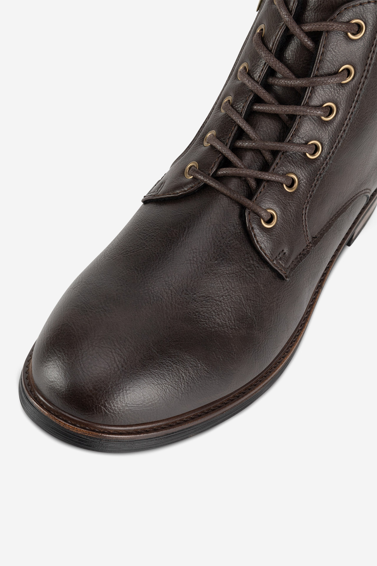 Šněrovací vyšší obuv HNĚDÁ