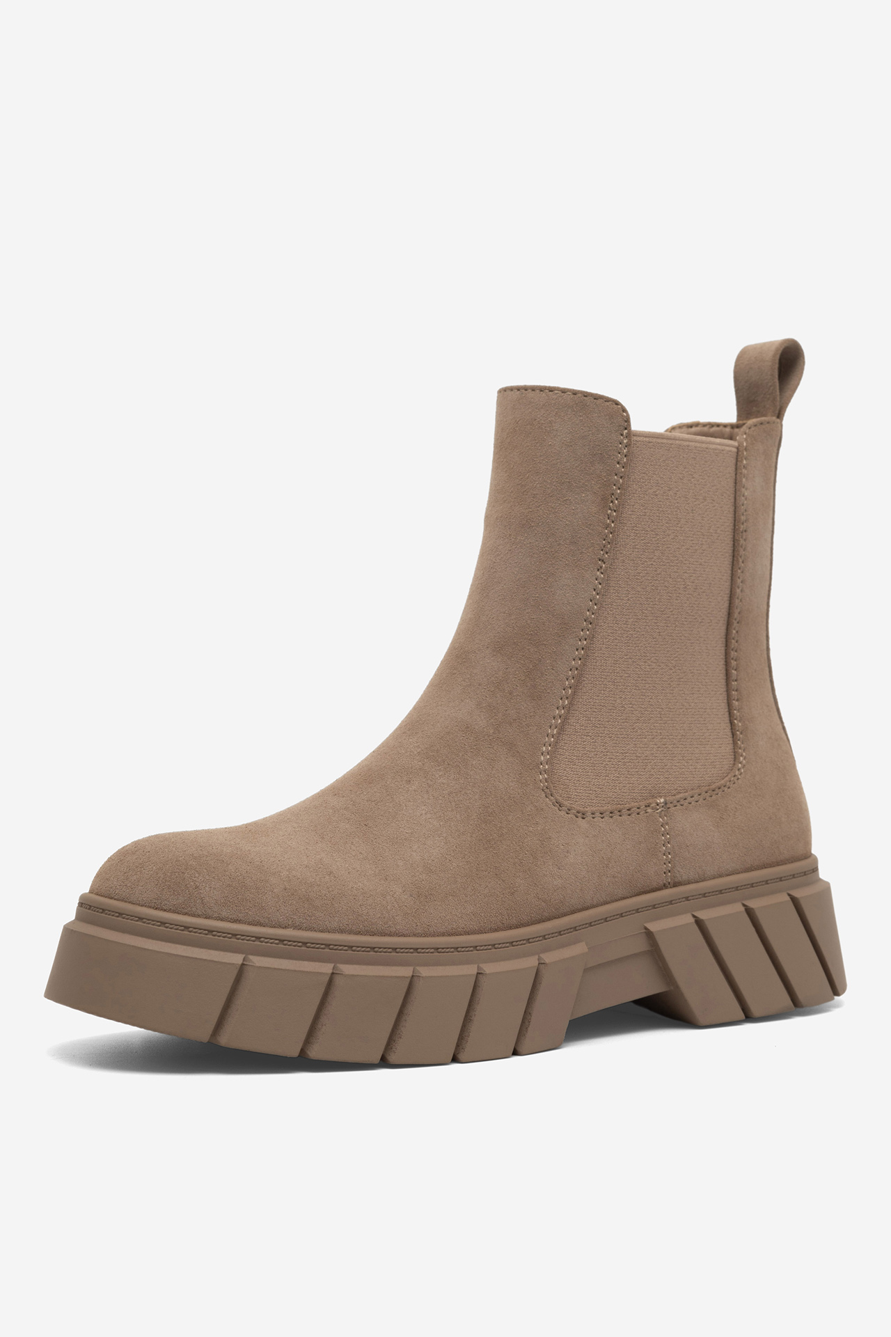 Členková obuv s elastickým prvkom Tmavo béžová