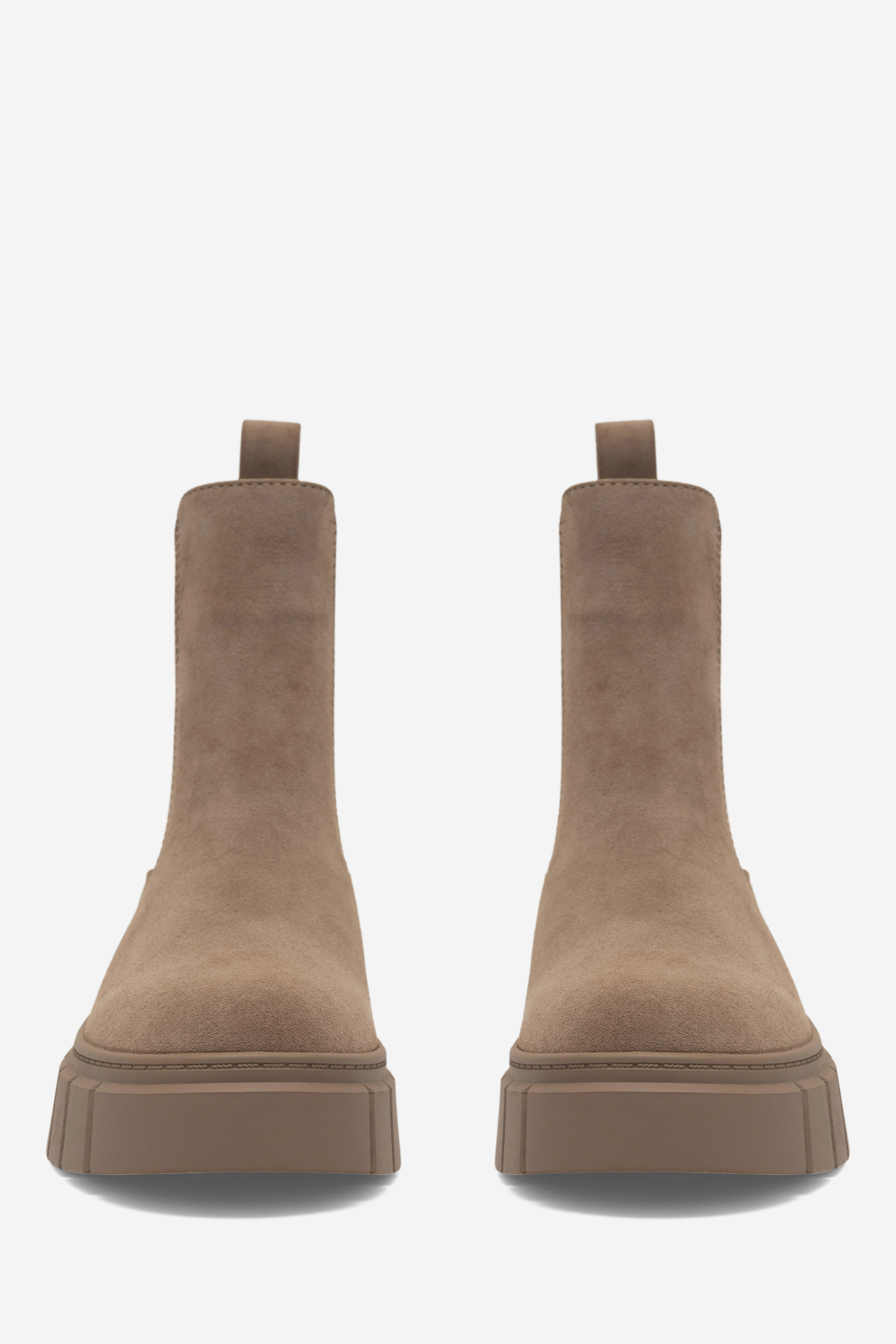 Členková obuv s elastickým prvkom Tmavo béžová