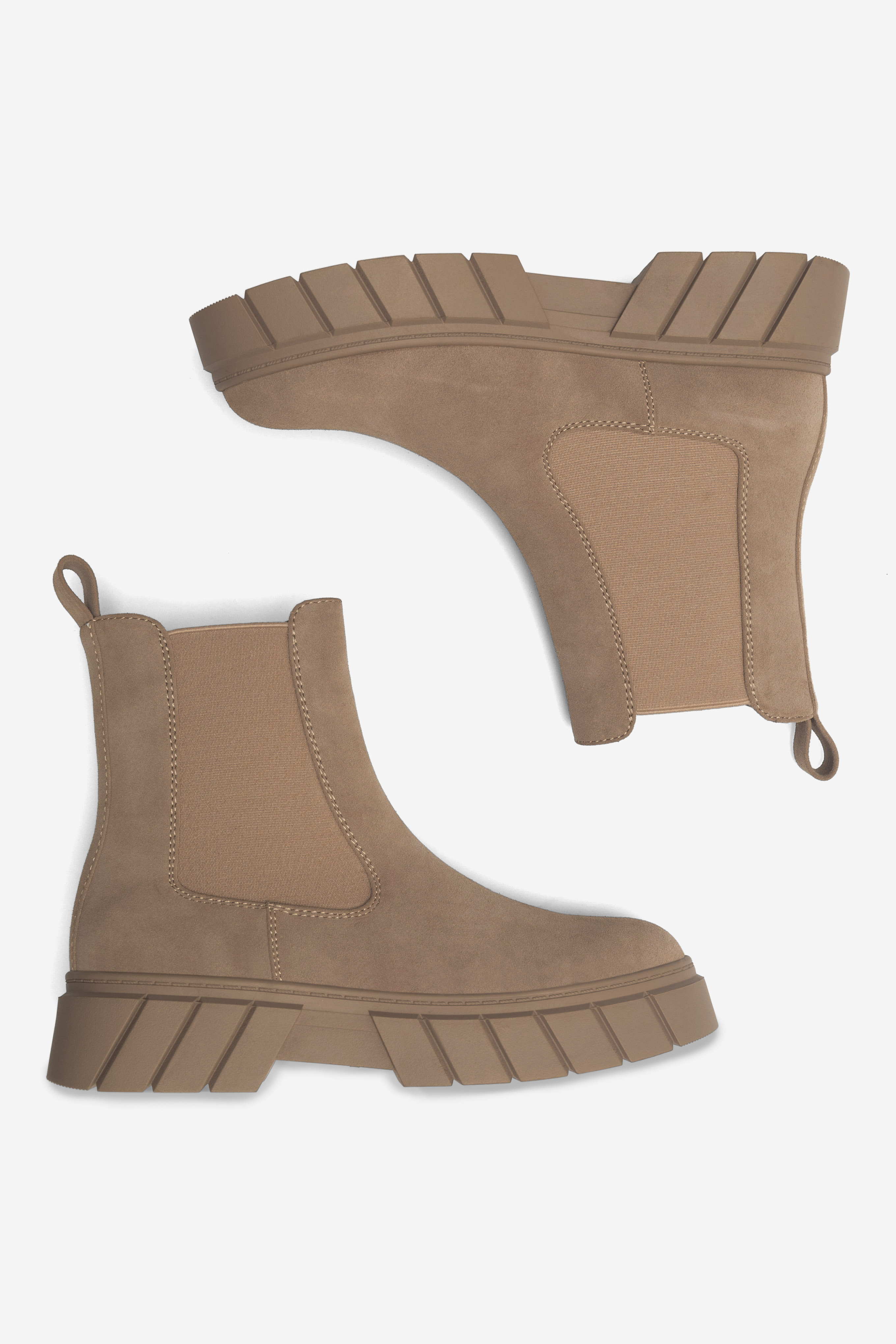 Členková obuv s elastickým prvkom Tmavo béžová