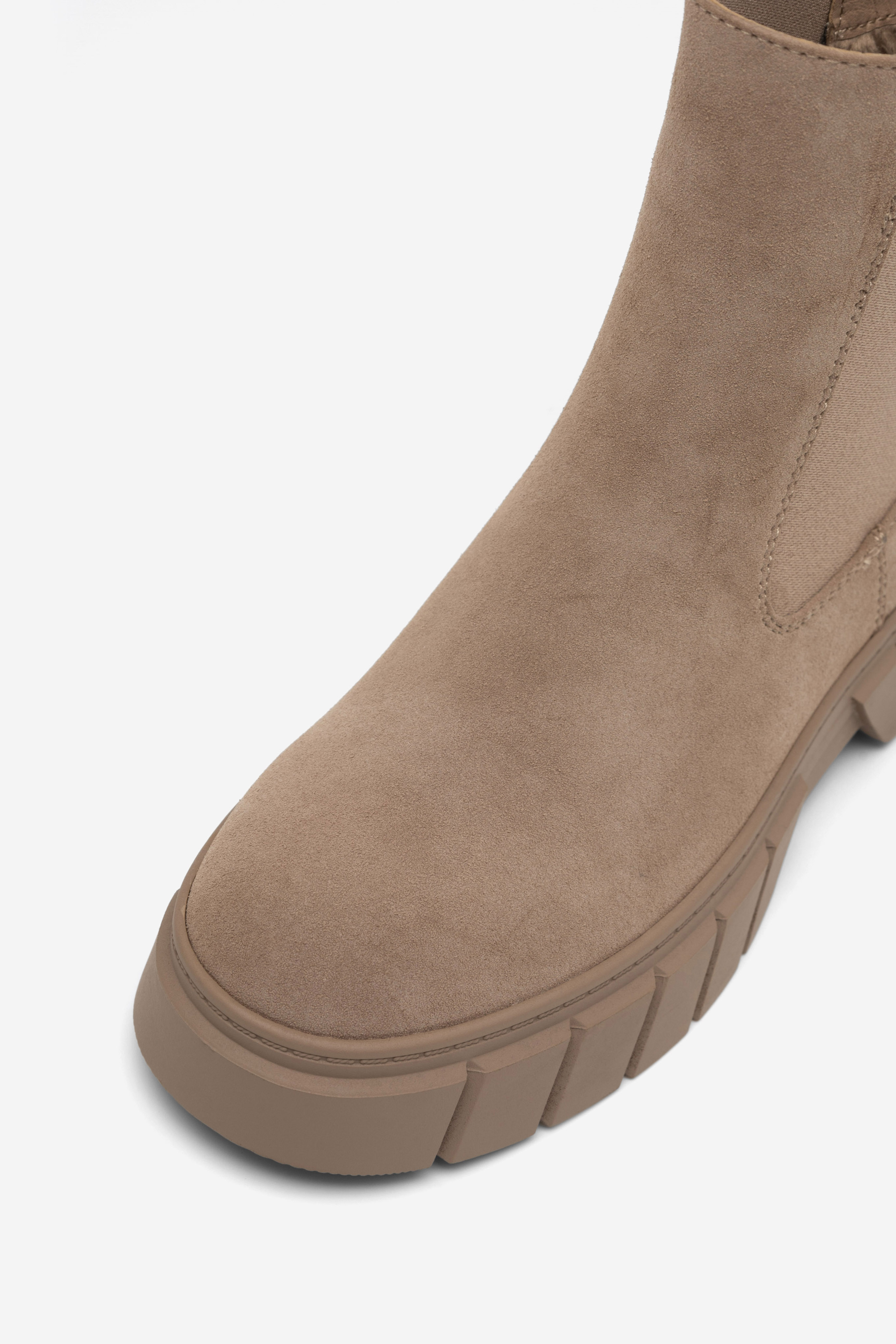 Členková obuv s elastickým prvkom Tmavo béžová