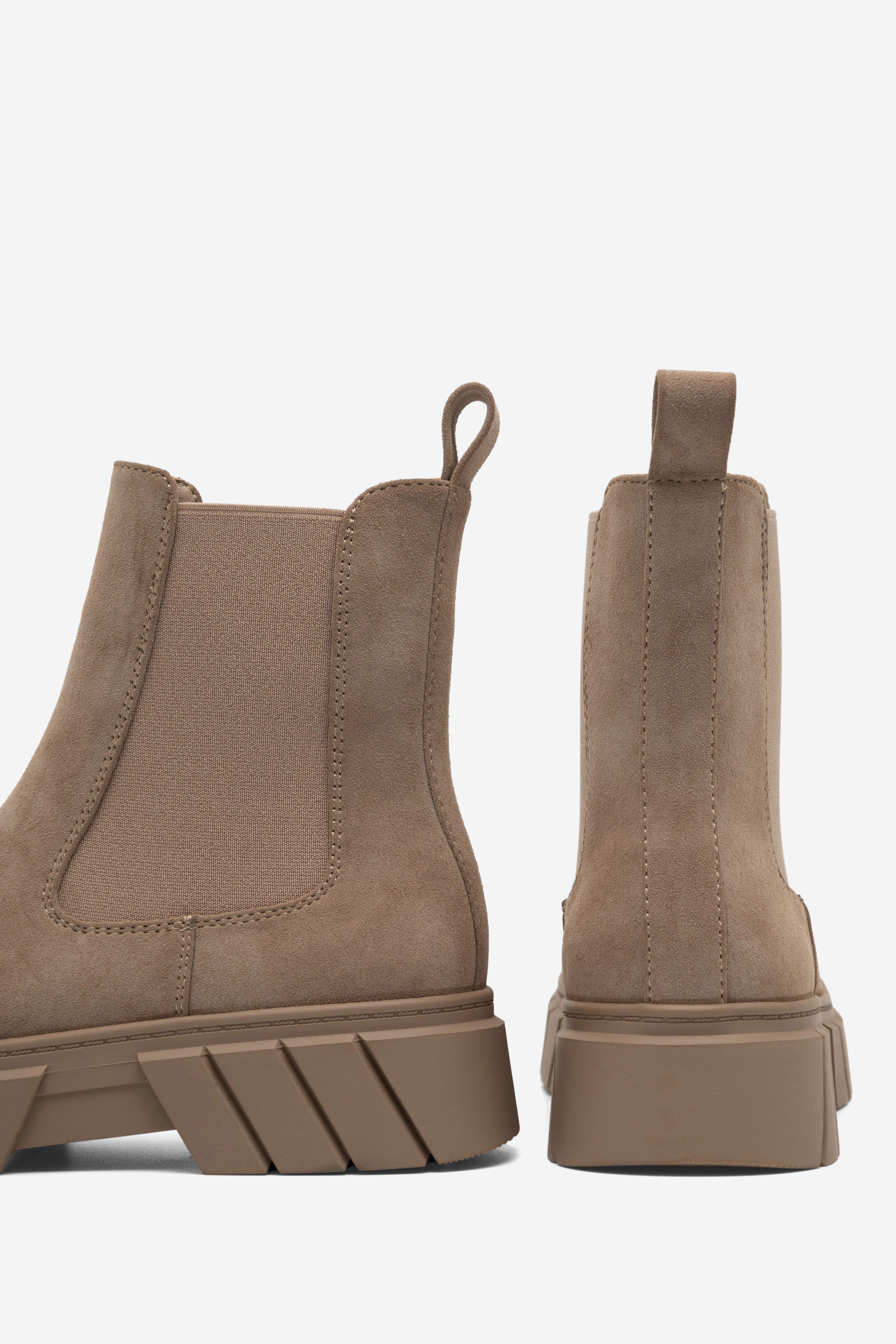 Členková obuv s elastickým prvkom Tmavo béžová