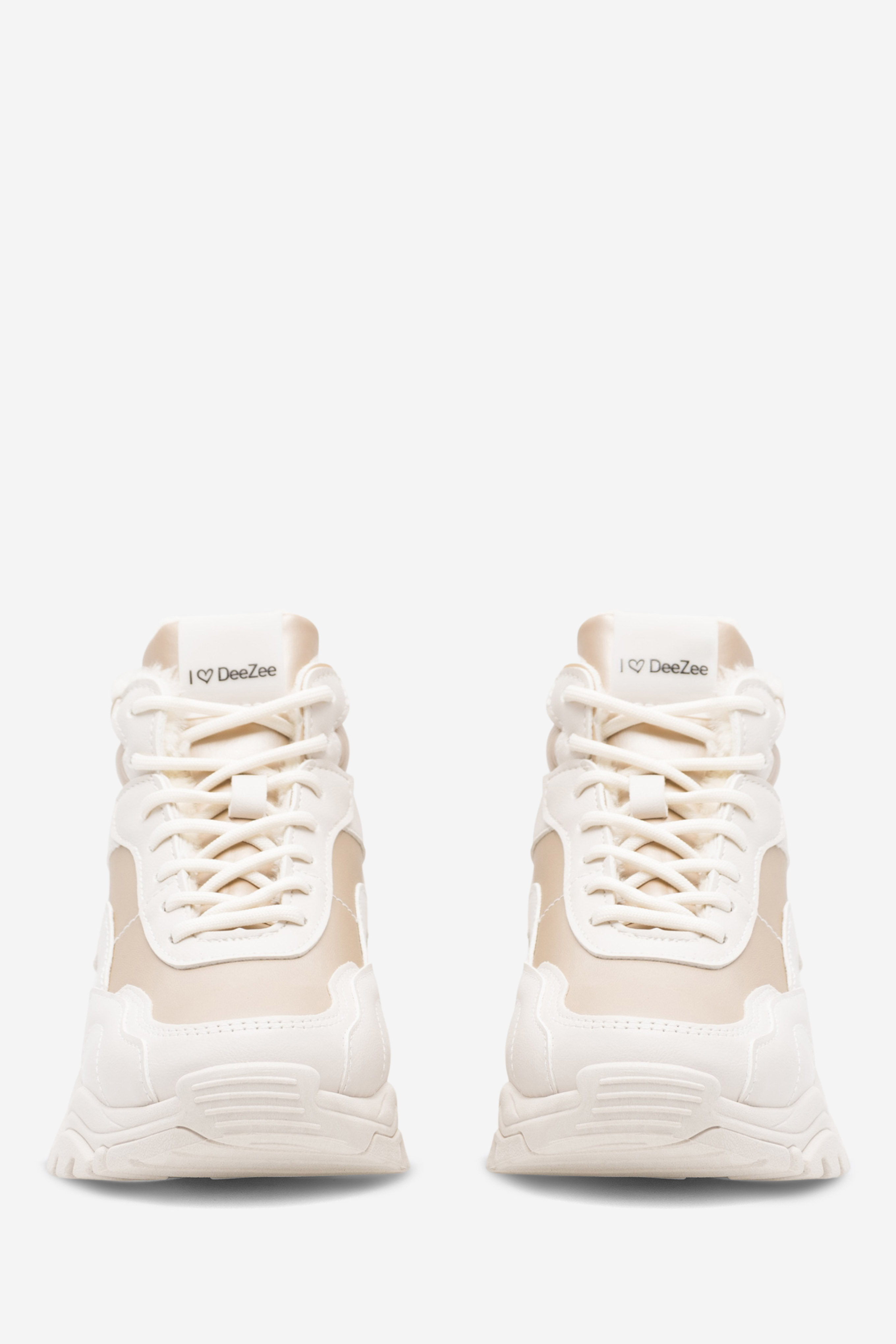 Gležnjarji z vezalkami Bež