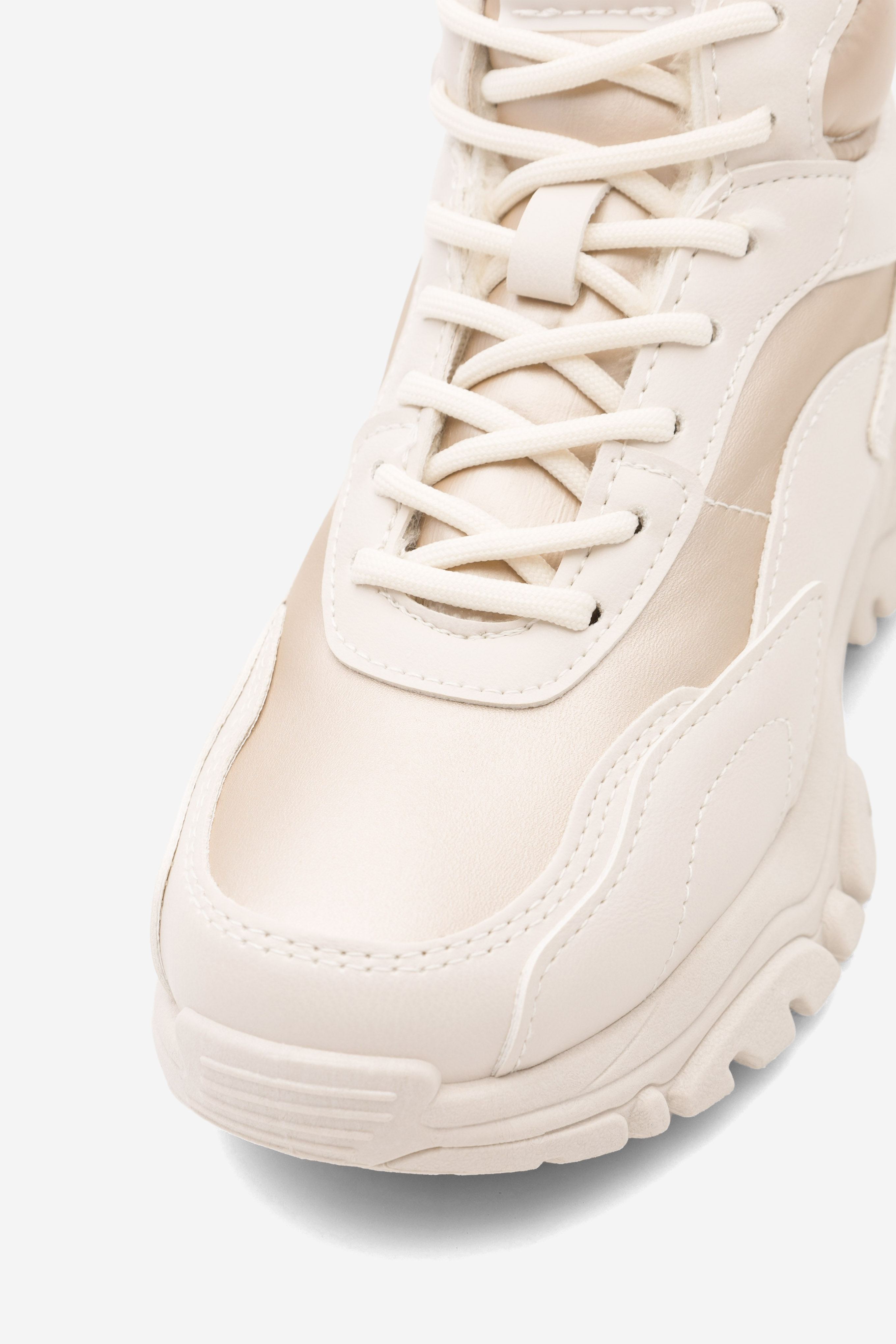 Gležnjarji z vezalkami Bež