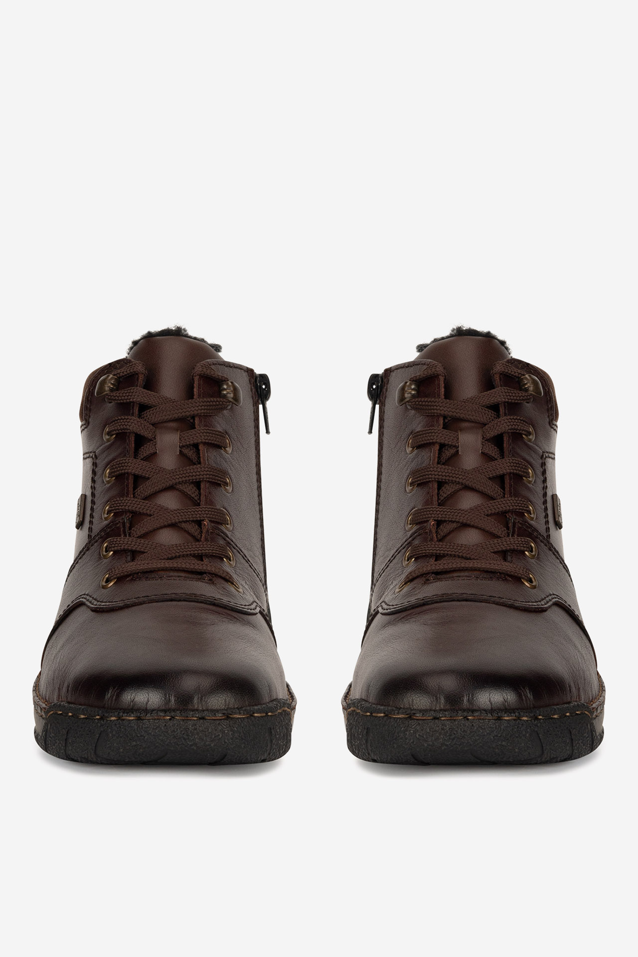 Šněrovací vyšší obuv HNĚDÁ