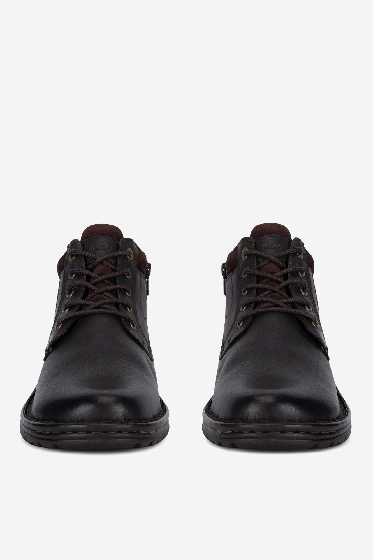 Šněrovací vyšší obuv HNĚDÁ