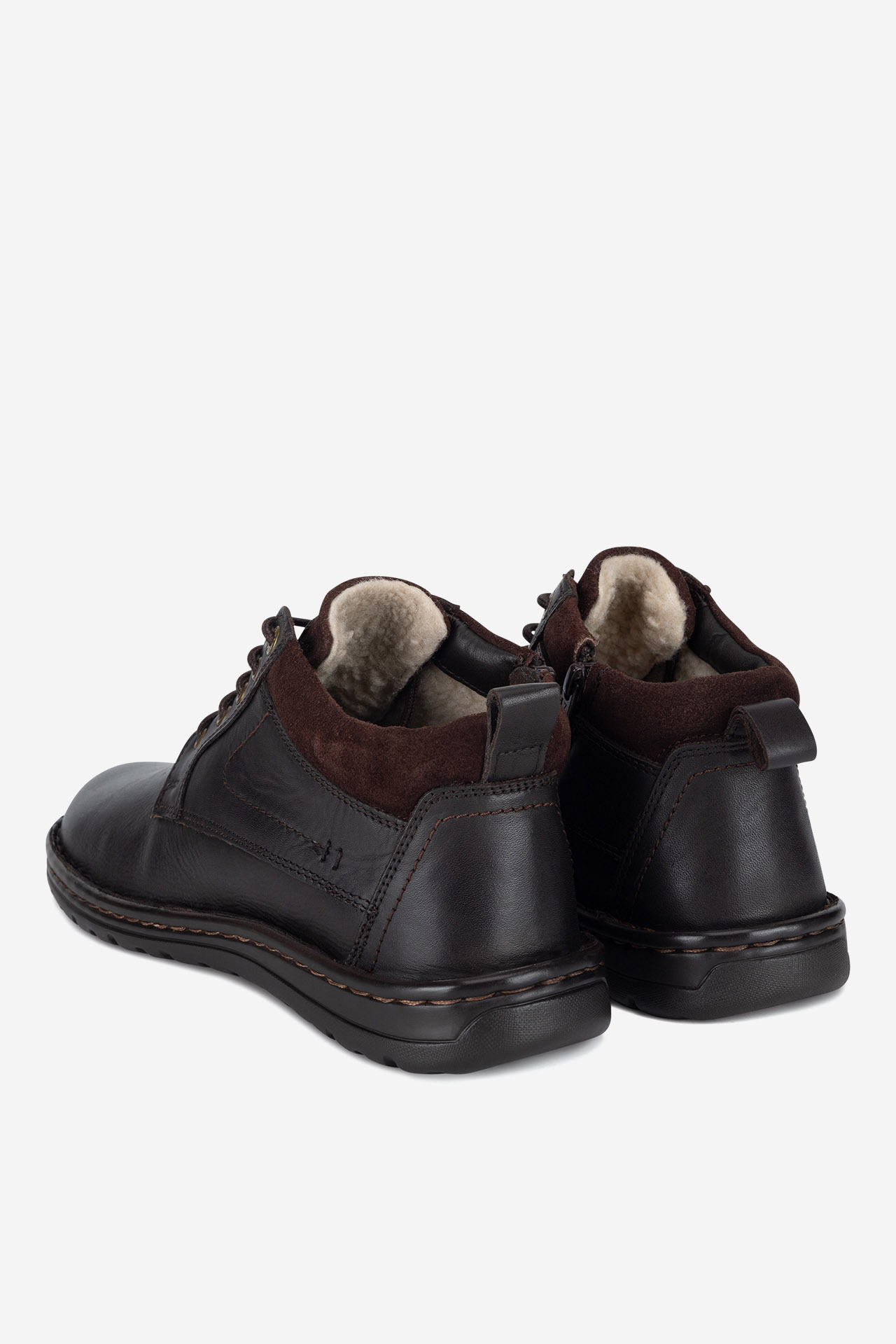 Šněrovací vyšší obuv HNĚDÁ