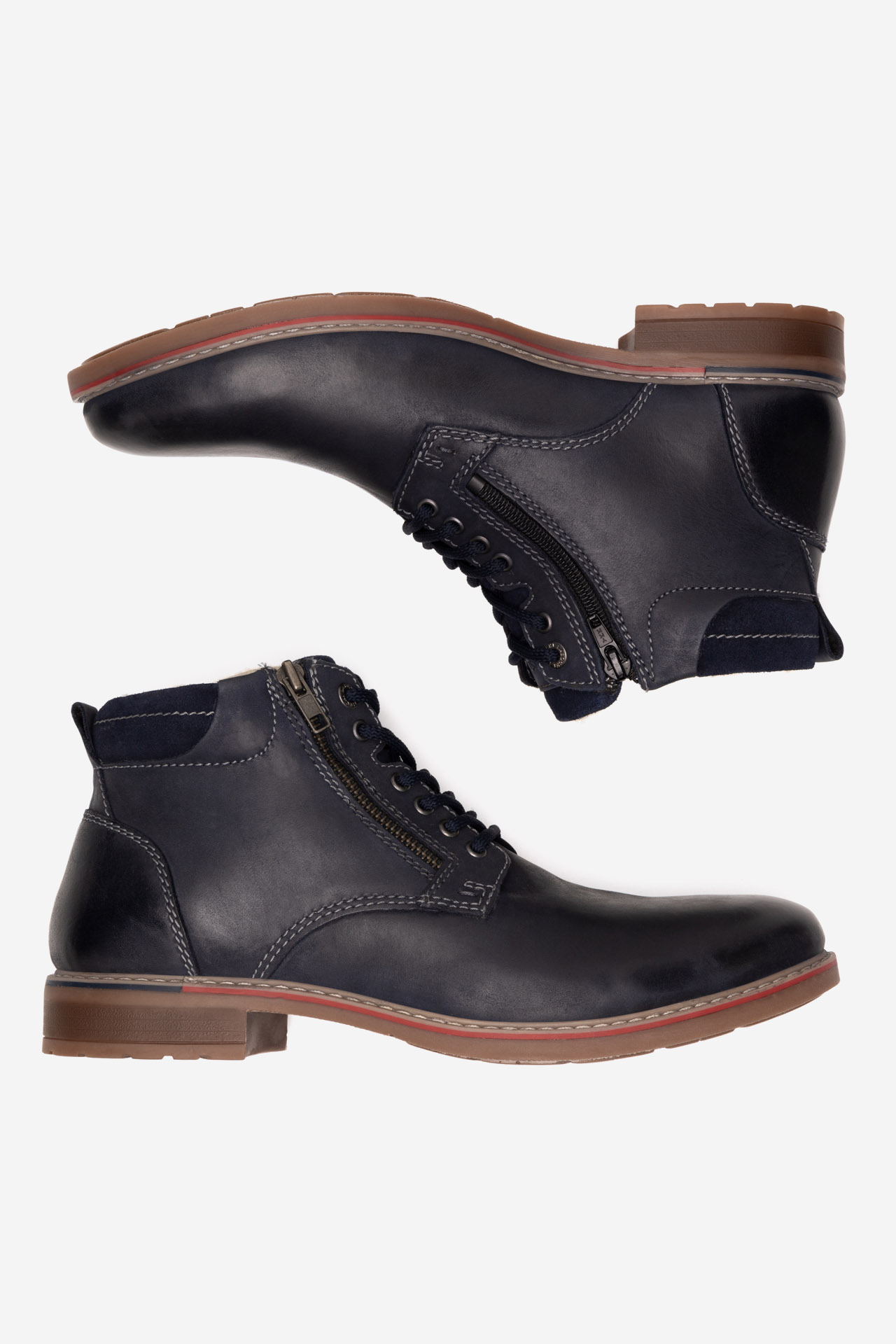 Šněrovací vyšší obuv TMAVĚ MODRÁ