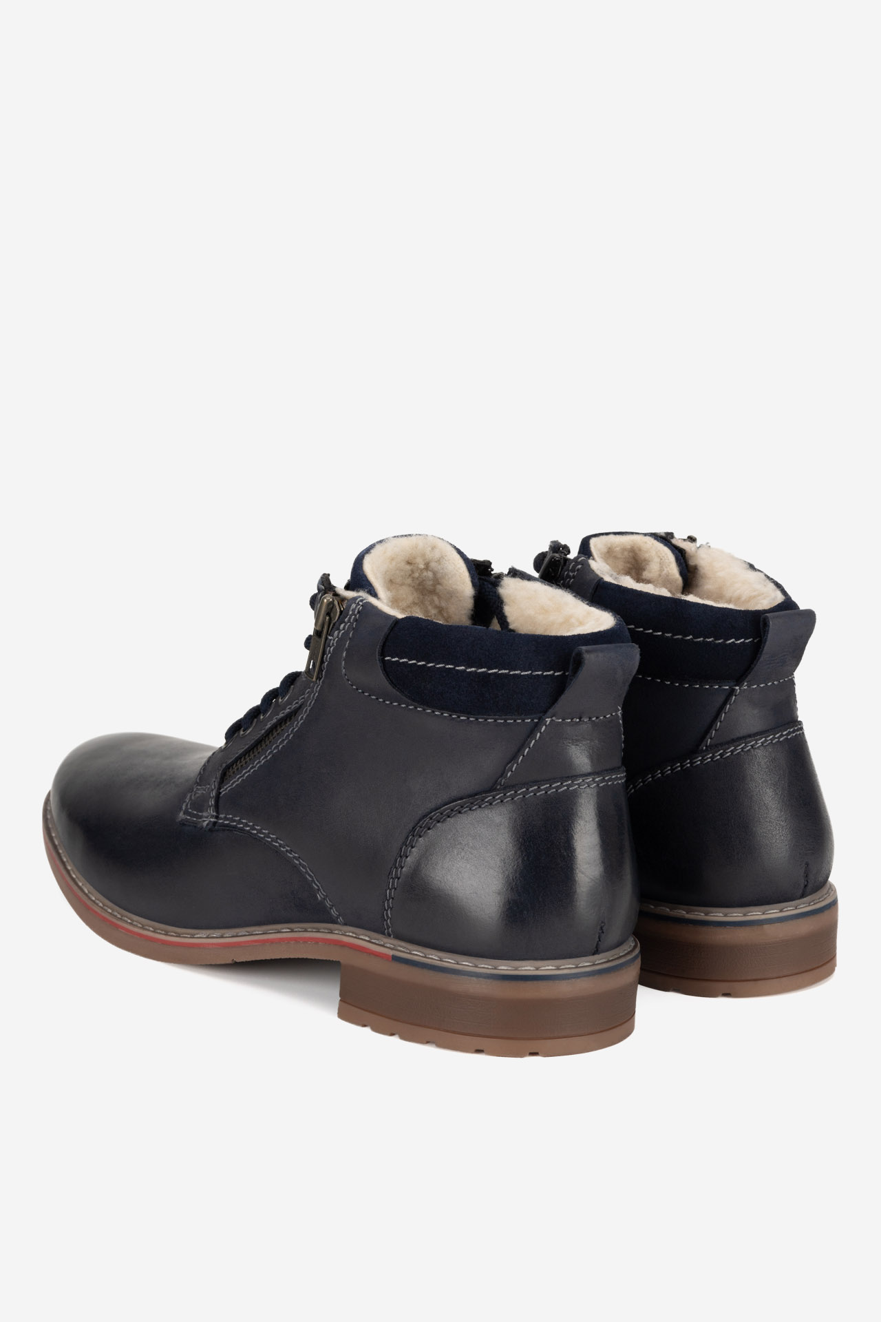 Šněrovací vyšší obuv TMAVĚ MODRÁ