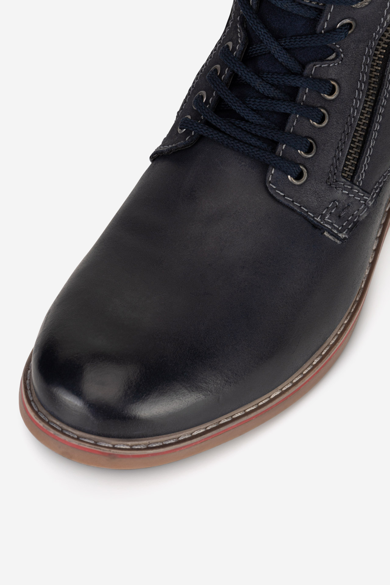 Šněrovací vyšší obuv TMAVĚ MODRÁ