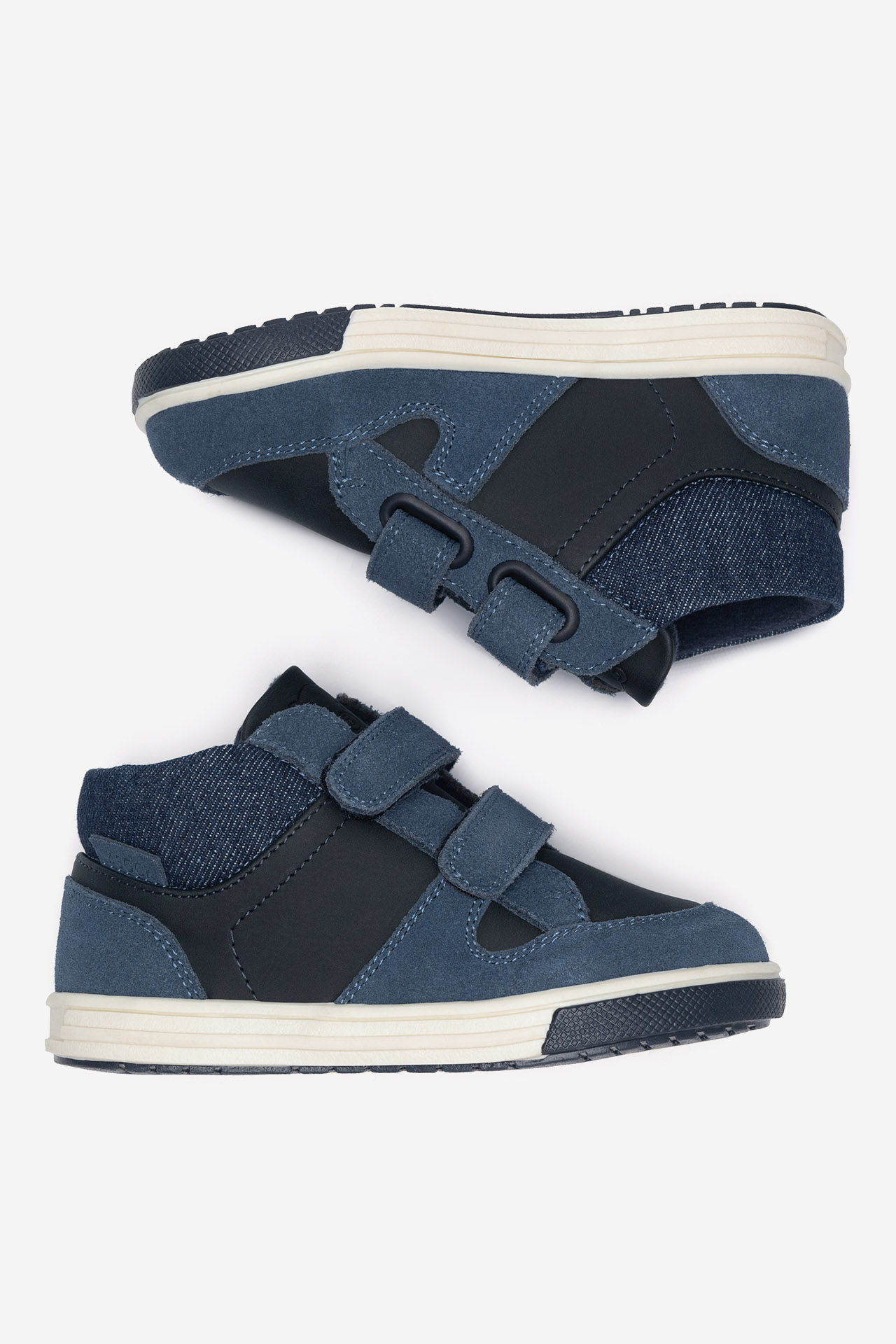 Šněrovací vyšší obuv TMAVĚ MODRÁ